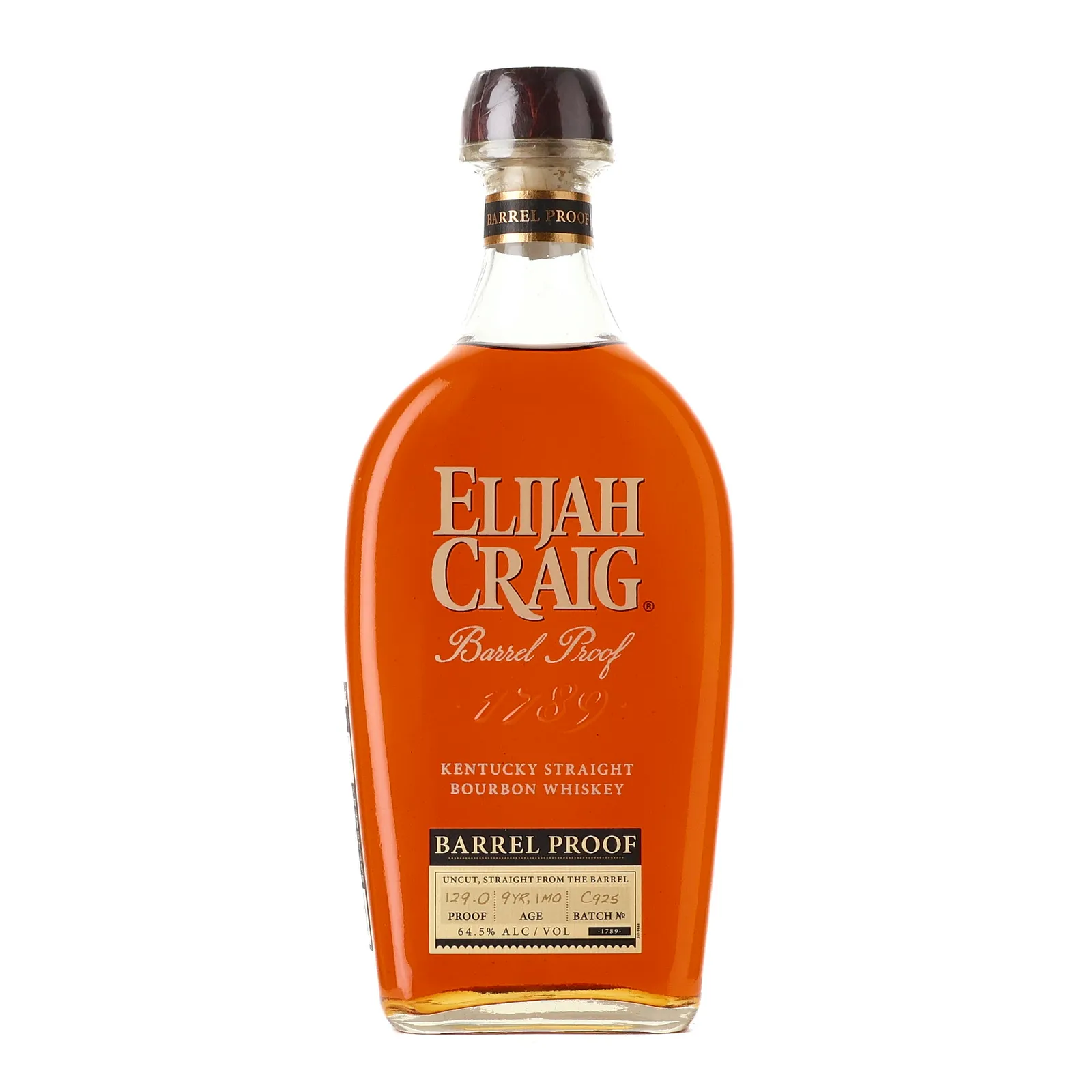 Elijah Craig Barrel Proof 9 Year Old, Batch No. C925, 2025, 64.5% whisky bottle