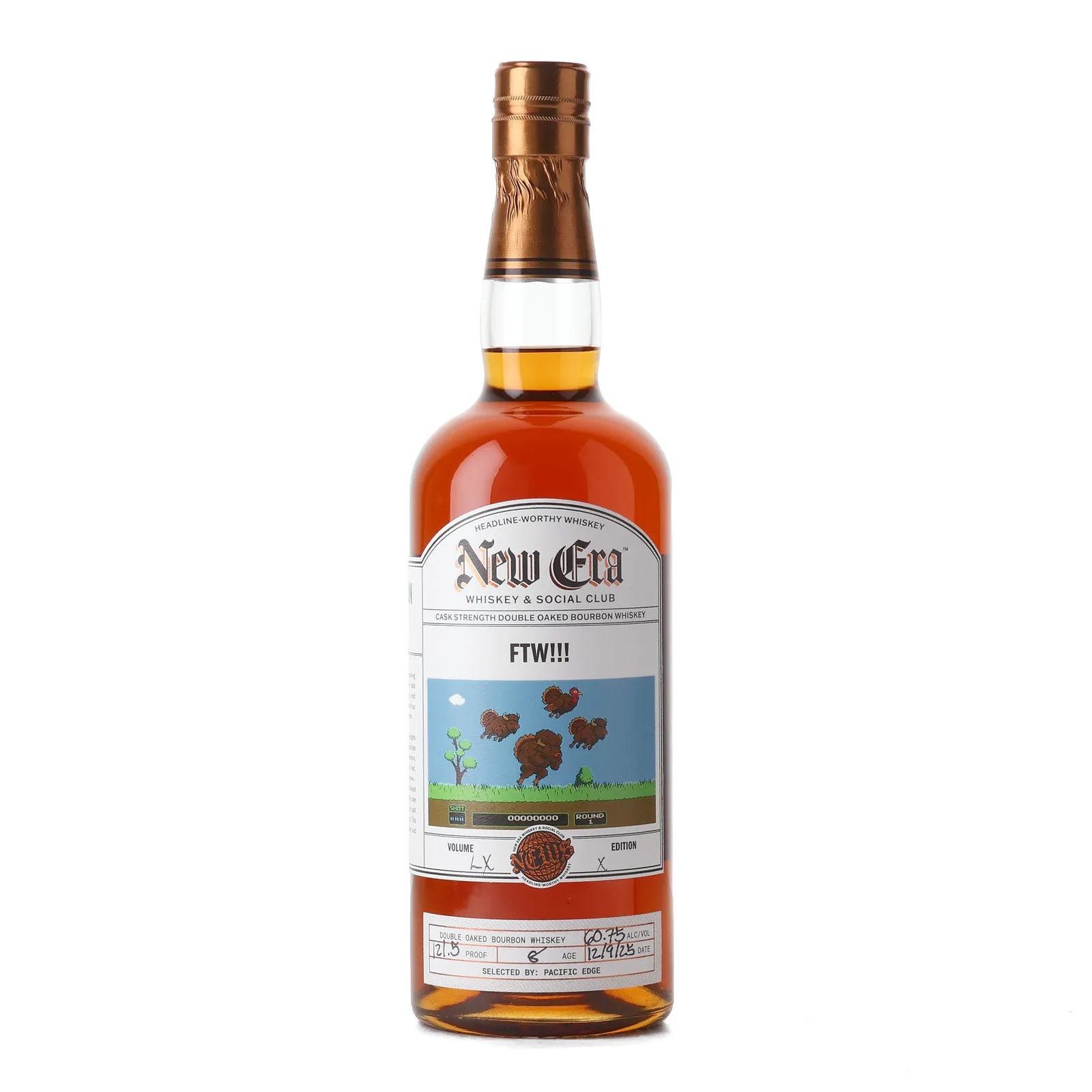 New Era FTW!!! 8 Year Old, Double Oaked Bourbon Cask, Pacific Edge, 60.8% whisky bottle