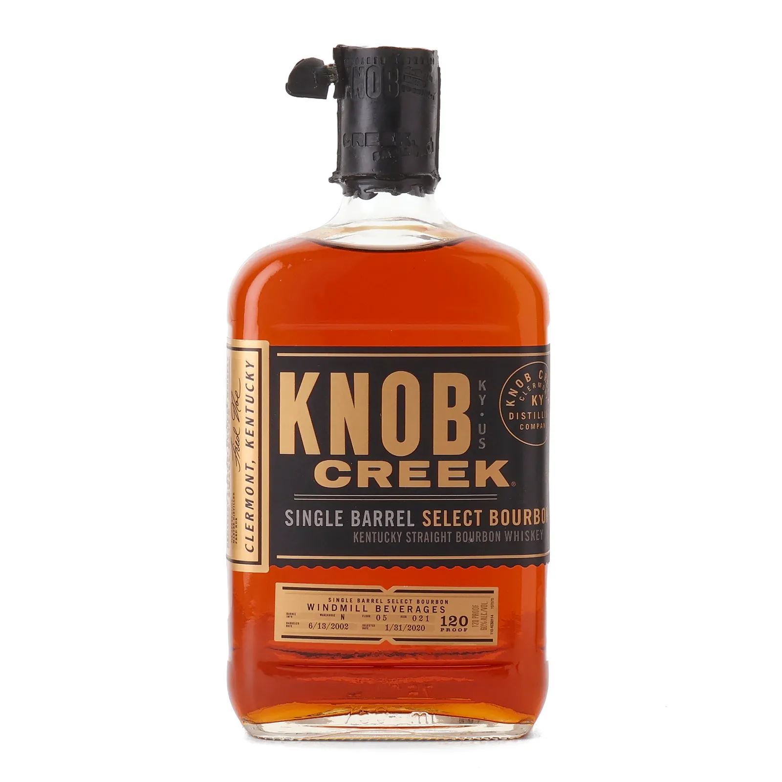 Knob Creek Single Barrel Select Bourbon 'Windmill Beverages' 18 Year Old, Bourbon Cask, 2020, 60% whisky bottle