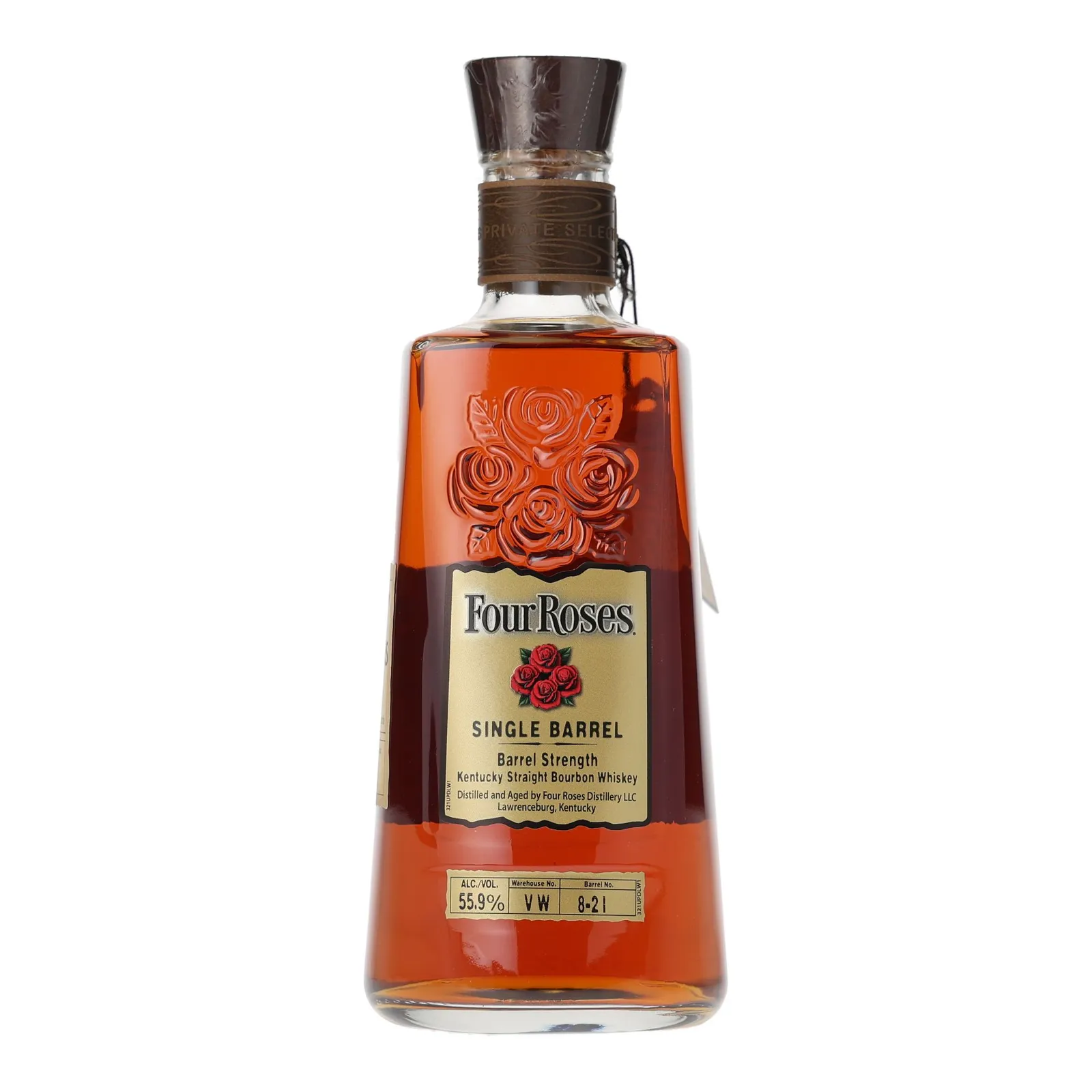 Four Roses Barrel Strength OBSF 11 Year Old, New Charred Oak Cask, Cask #VW 8-2I, 55.9% whisky bottle