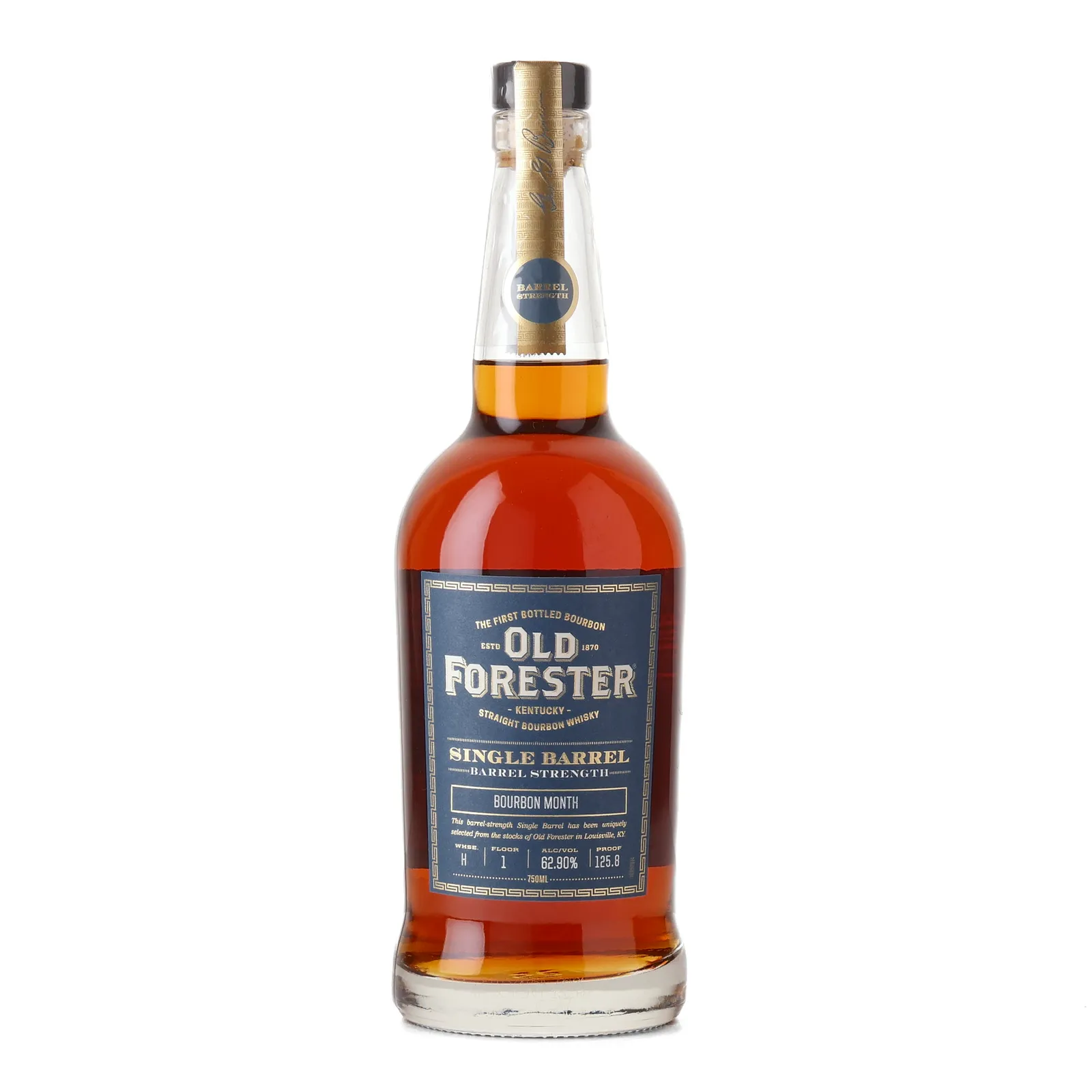 Old Forester Single Barrel Barrel Strength 'Bourbon Month', Bourbon Cask, 62.9% whisky bottle