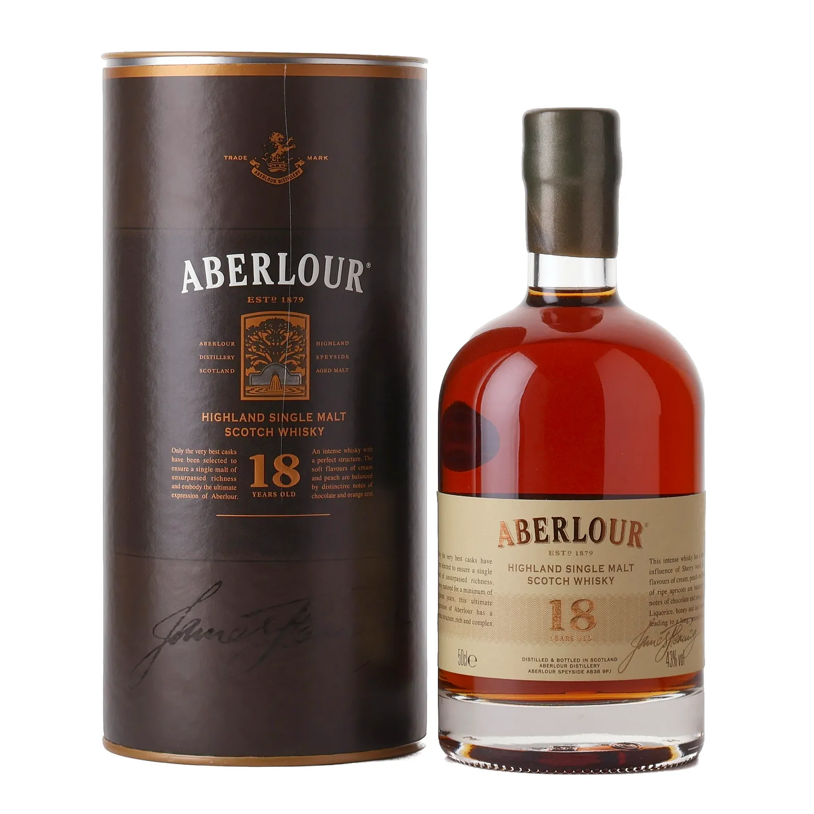Aberlour 18 Year Old, Bourbon & Sherry Cask, 43%, 50cl whisky bottle