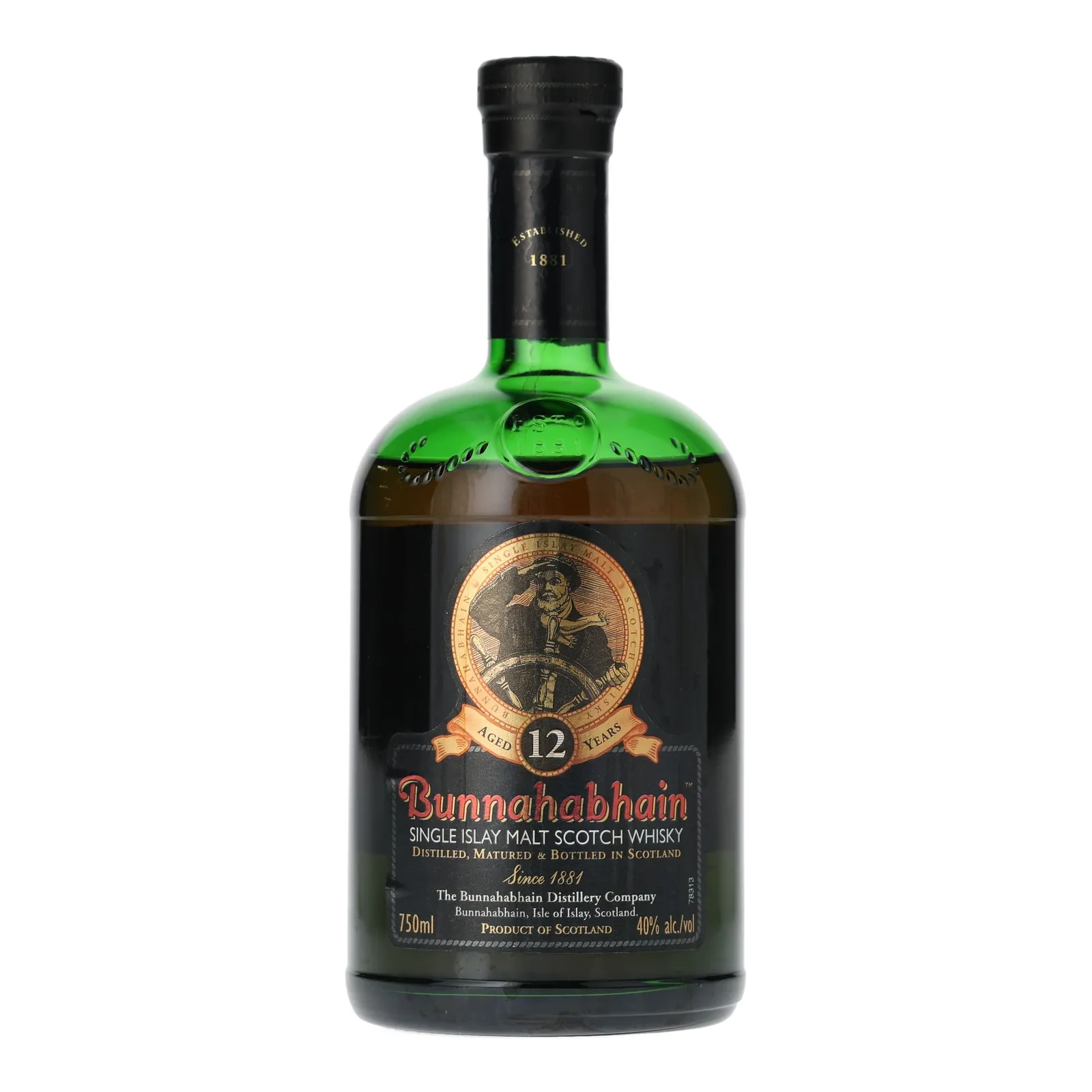 Bunnahabhain 12 Year Old, 40% whisky bottle