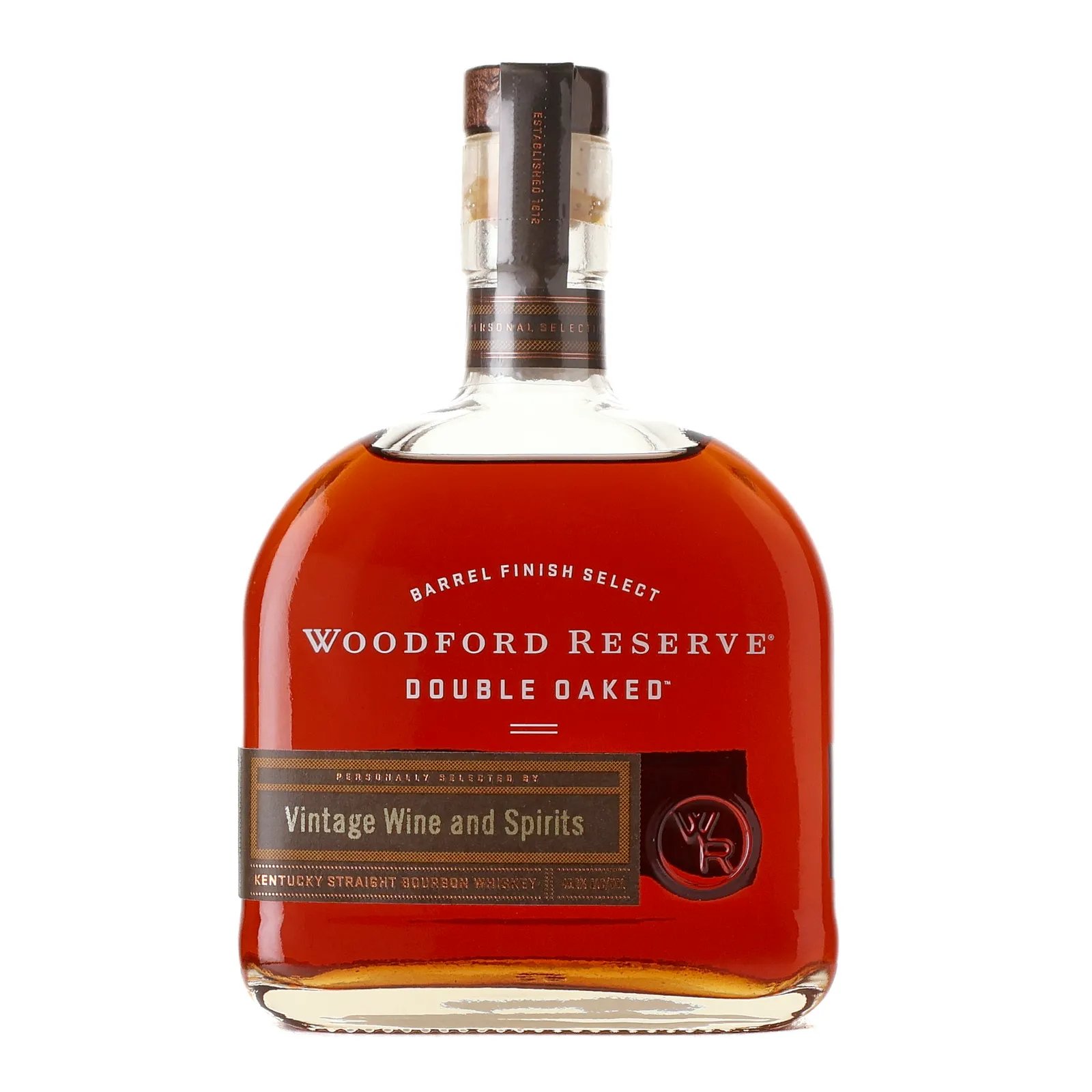 Woodford Reserve Double Oaked Barrel Finish Select Vintage Wine & Spirits Private Barrel Selection, 45.2% whisky bottle