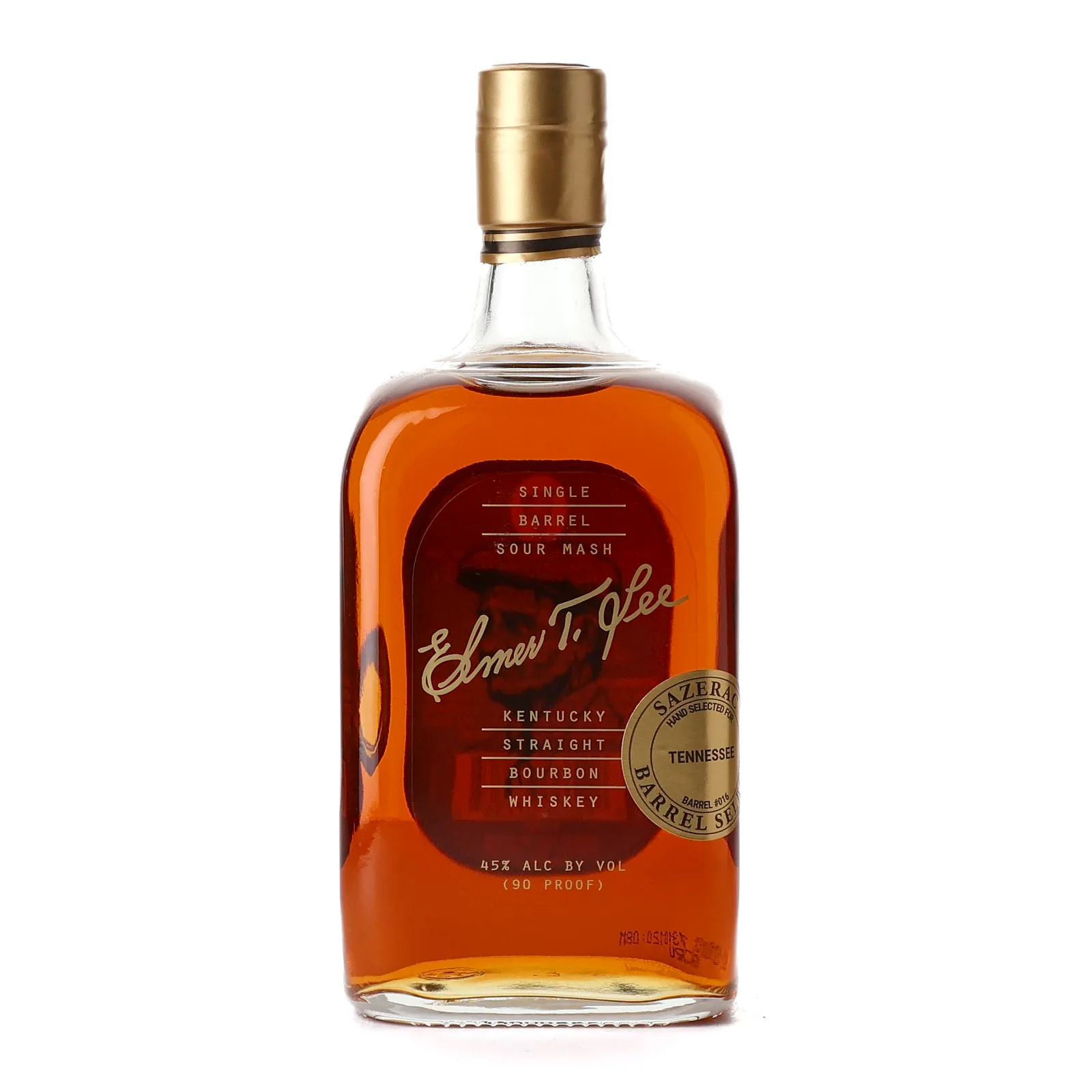 Elmer T. Lee Single Barrel Sour Mash 'Tennessee' Private Barrel Selection, Cask #016, 45% whisky bottle