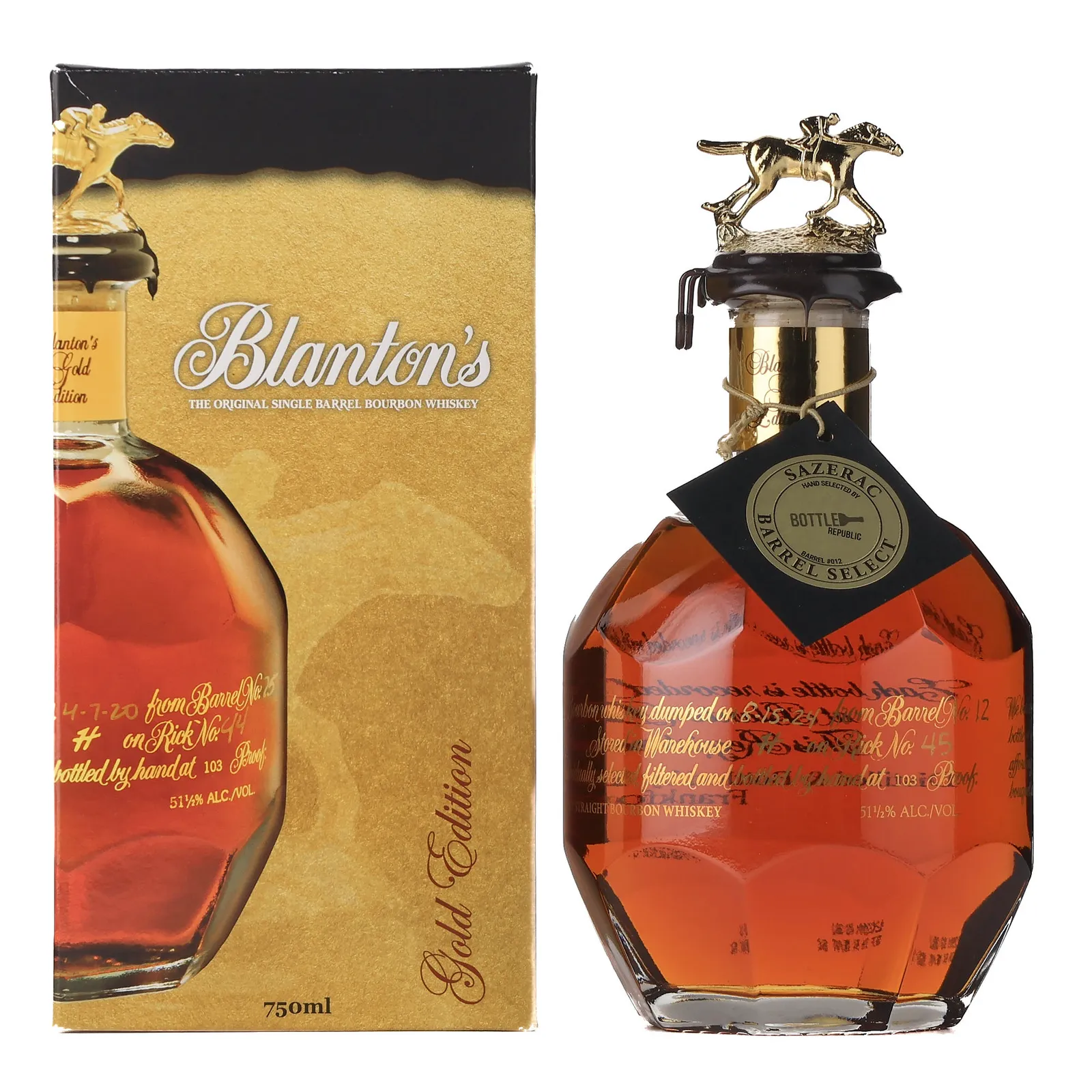 Blanton's Gold Edition Bottle Republic Private Barrel Selection, Cask #12, 2024, 51.5% whisky bottle