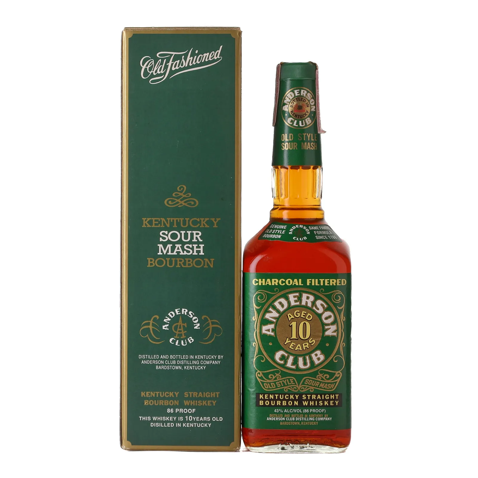 Anderson Club Bourbon (Japanese Export) 10 Year Old, New Charred Oak Cask, 1995, 43% whisky bottle