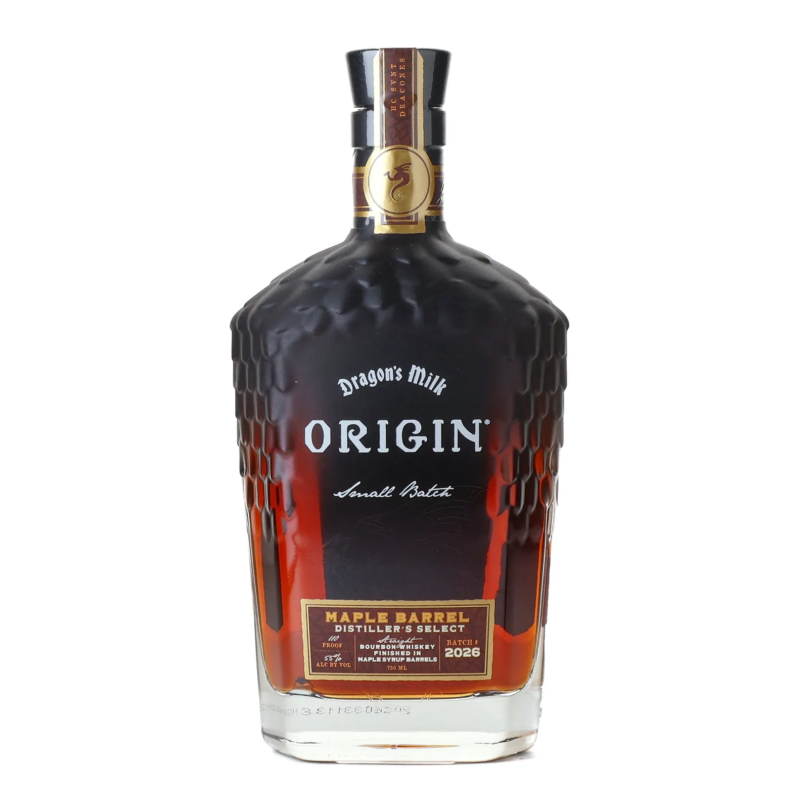 Dragon's Milk Origin Maple Barrel Distiller's Select, Maple Syrup Cask, Batch No. 2026, 55% whisky bottle