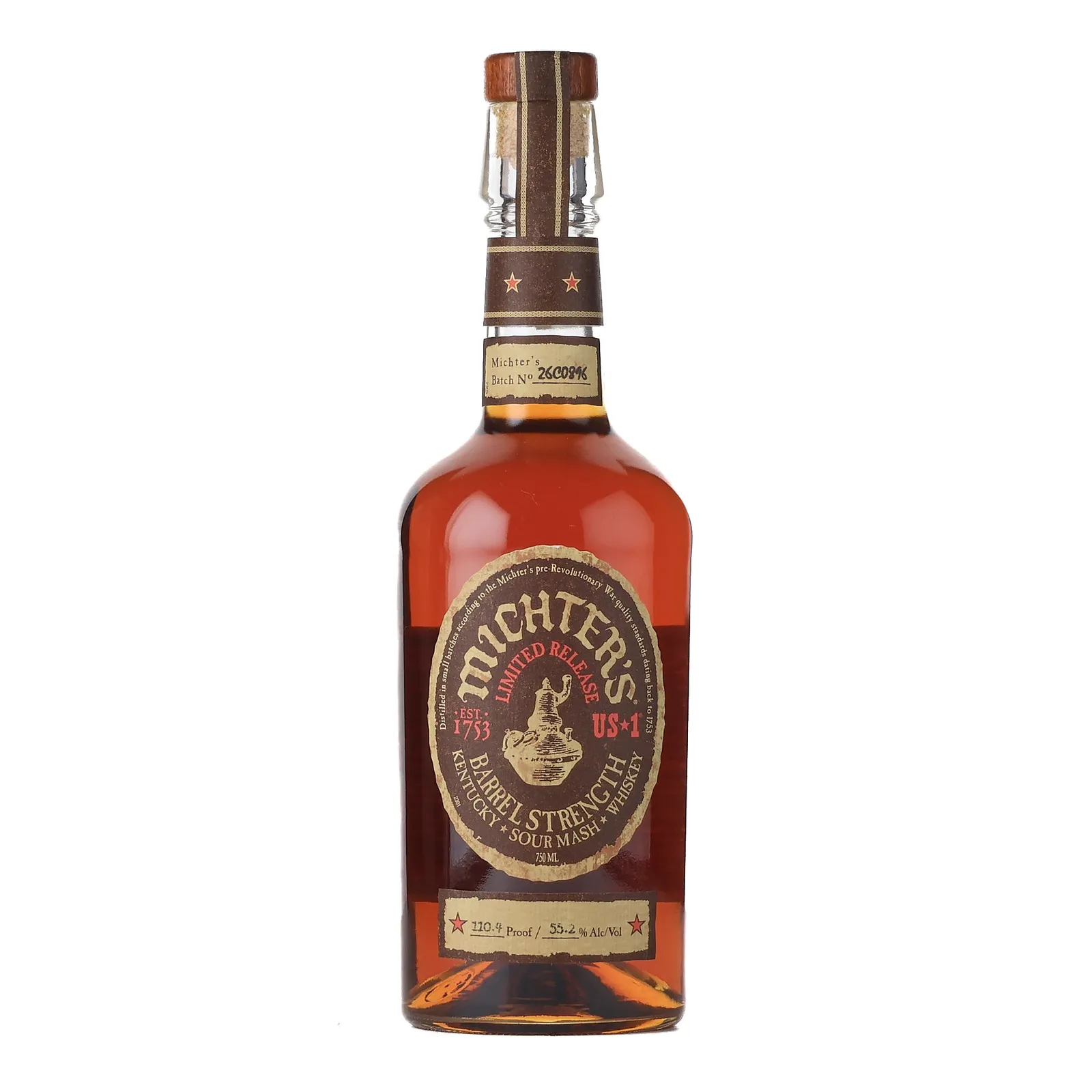 Michter's US*1 Barrel Strength Sour Mash Whiskey, 26C0896, 2026, 55.2% whisky bottle