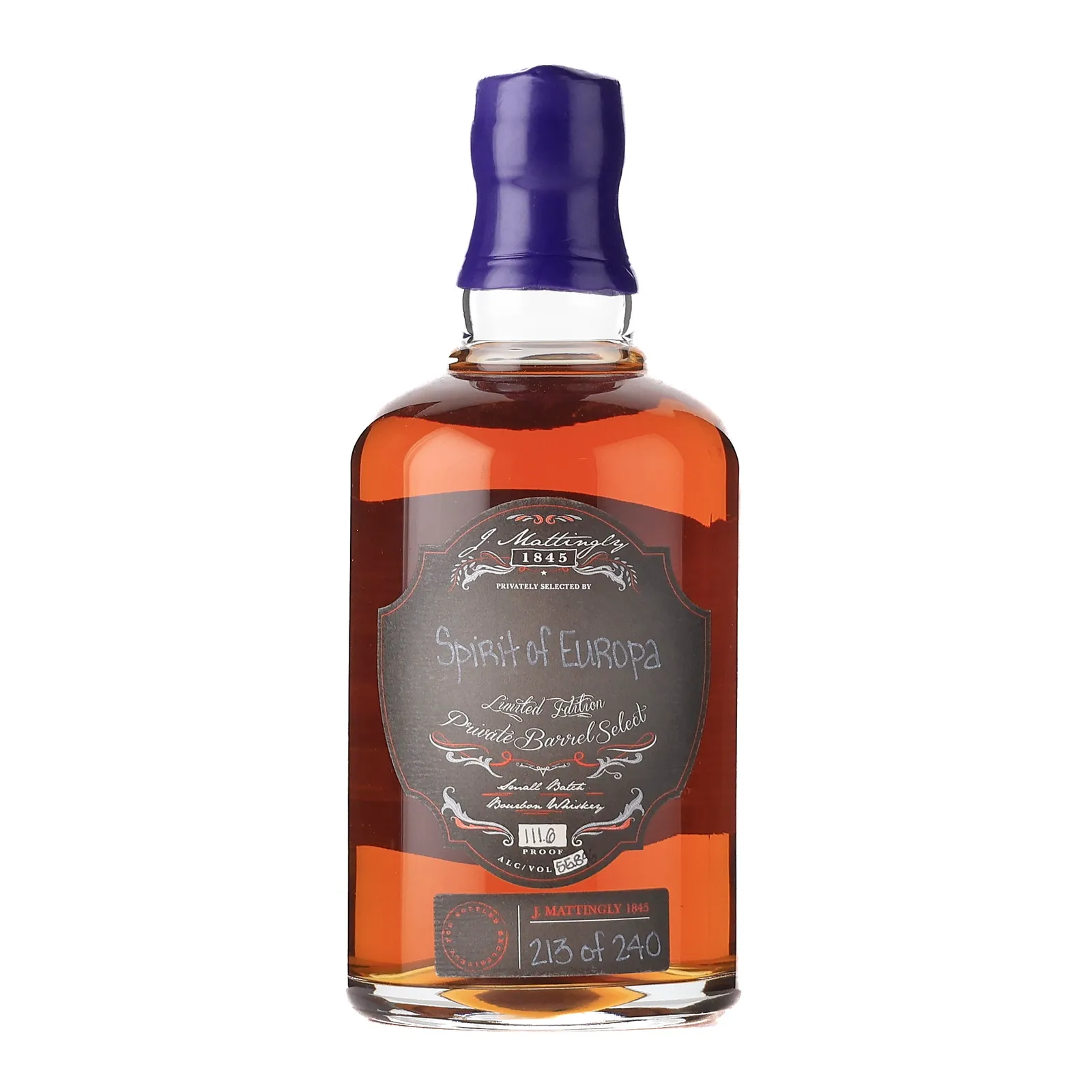 J. Mattingly Spirit of Europa Limited Edition Private Barrel Select, 55.8% whisky bottle