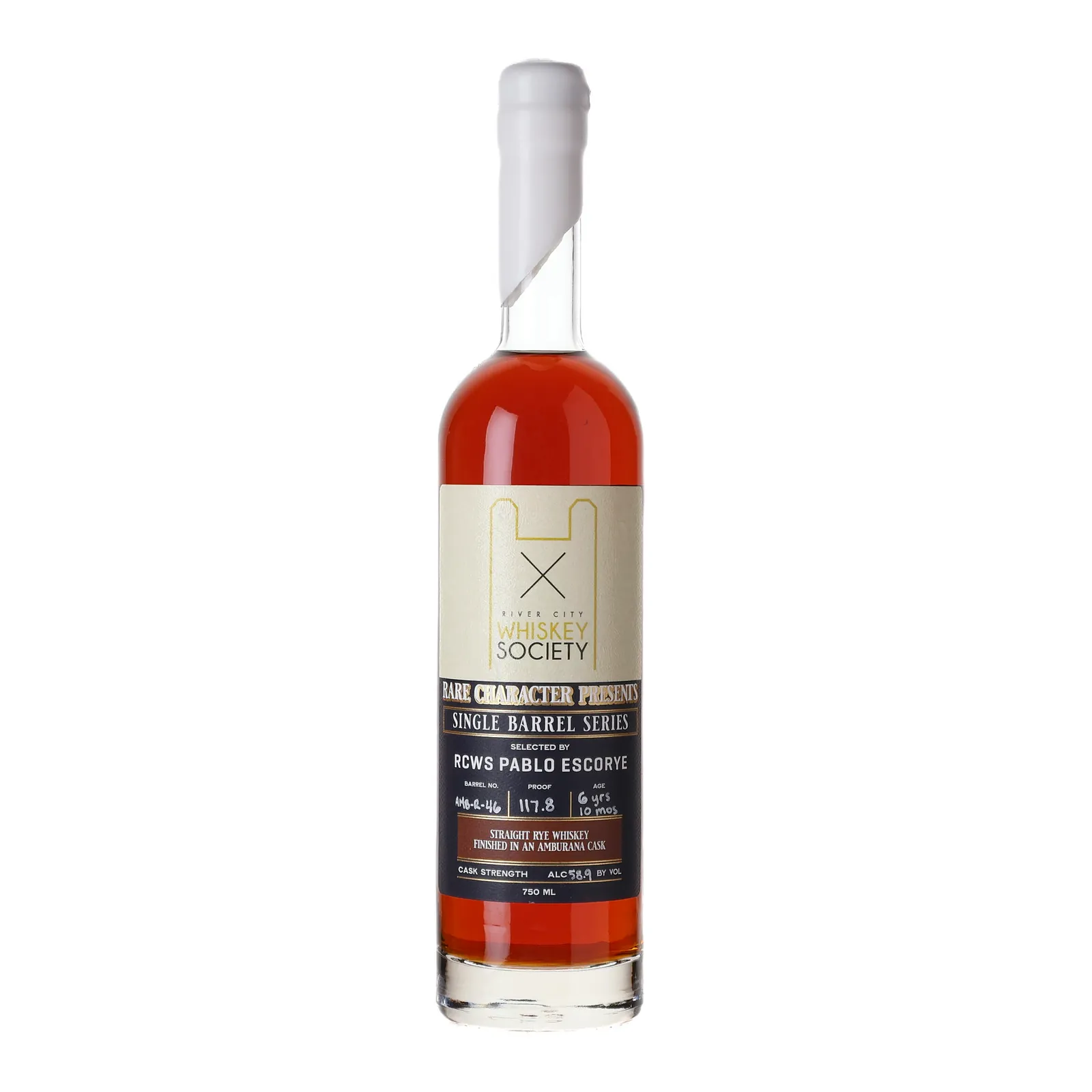 Rare Character Single Barrel Series AMB-R-46 6 Year Old, Amburana Cask, August 2023, 58.9% whisky bottle