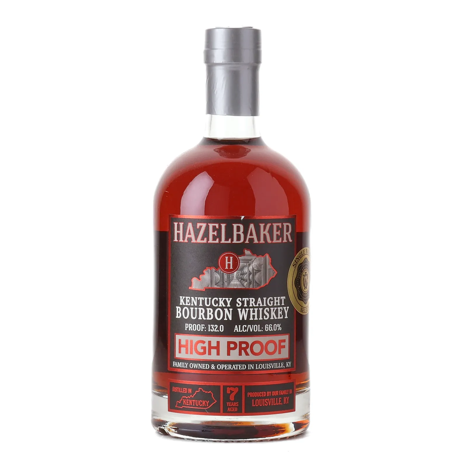Hazelbaker High Proof Single Barrel The Whiskey Club Eureka! 7 Year Old, 66% whisky bottle