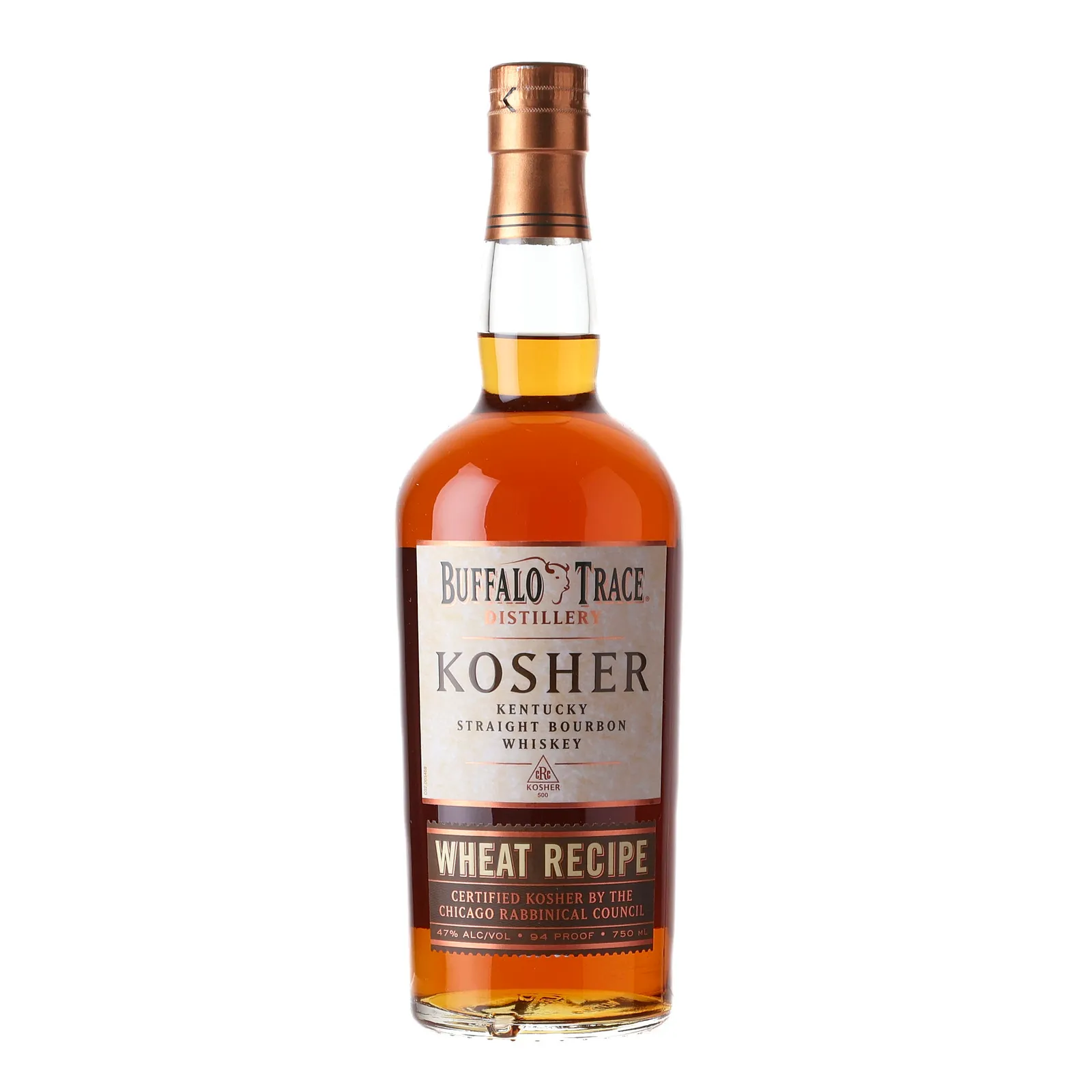 Buffalo Trace Kosher Wheat Recipe 7 Year Old, Kosher-designated Barrels, 2023, 47% whisky bottle