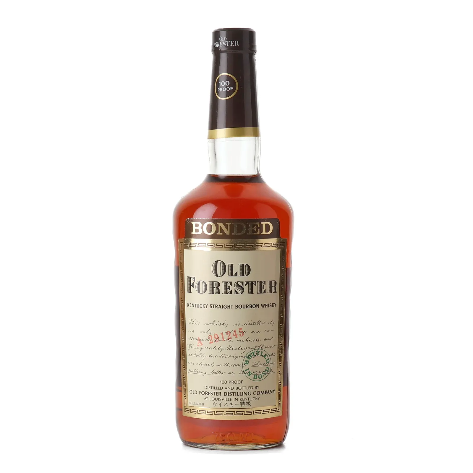 Old Forester Bonded, 50% whisky bottle