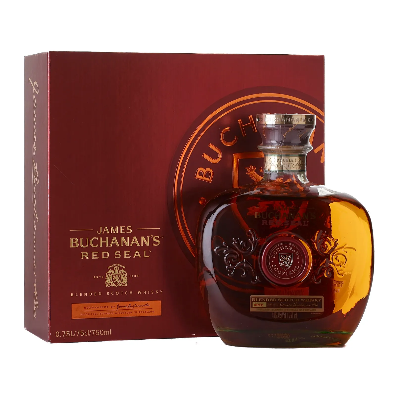 James Buchanan's Red Seal Double Aged, Blend #MA7E05, 40% whisky bottle