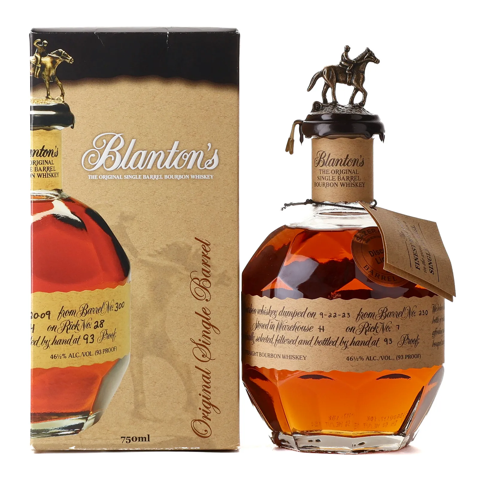 Blanton's Original Single Barrel 'Discount Liquors' Private Barrel Selection, New Charred American Oak Cask, Cask #230, Batch No. B, 2023, 46.5% whisky bottle