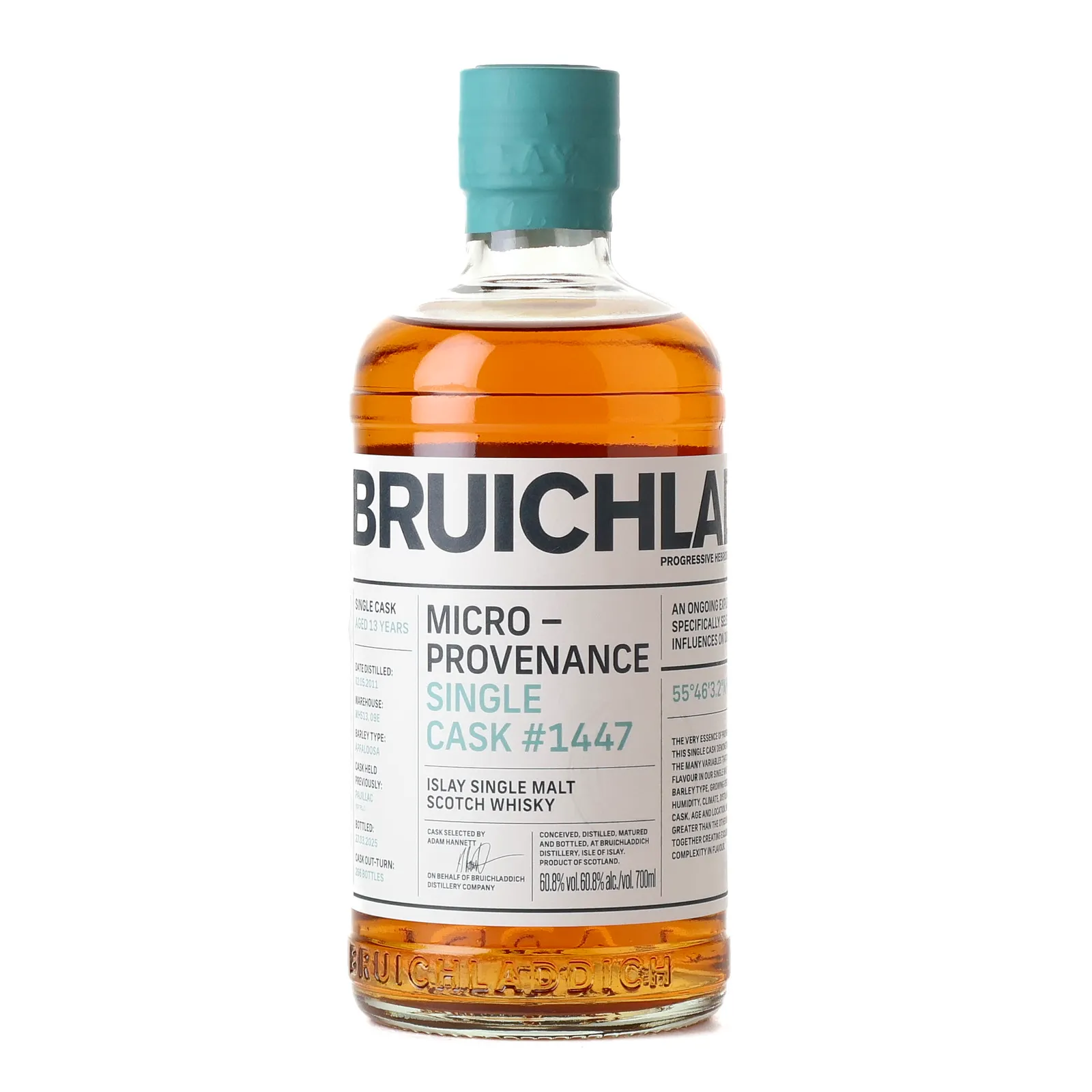 Bruichladdich Micro-Provenance 13 Year Old, Wine Cask, Cask #1447, 2025, 60.8% whisky bottle