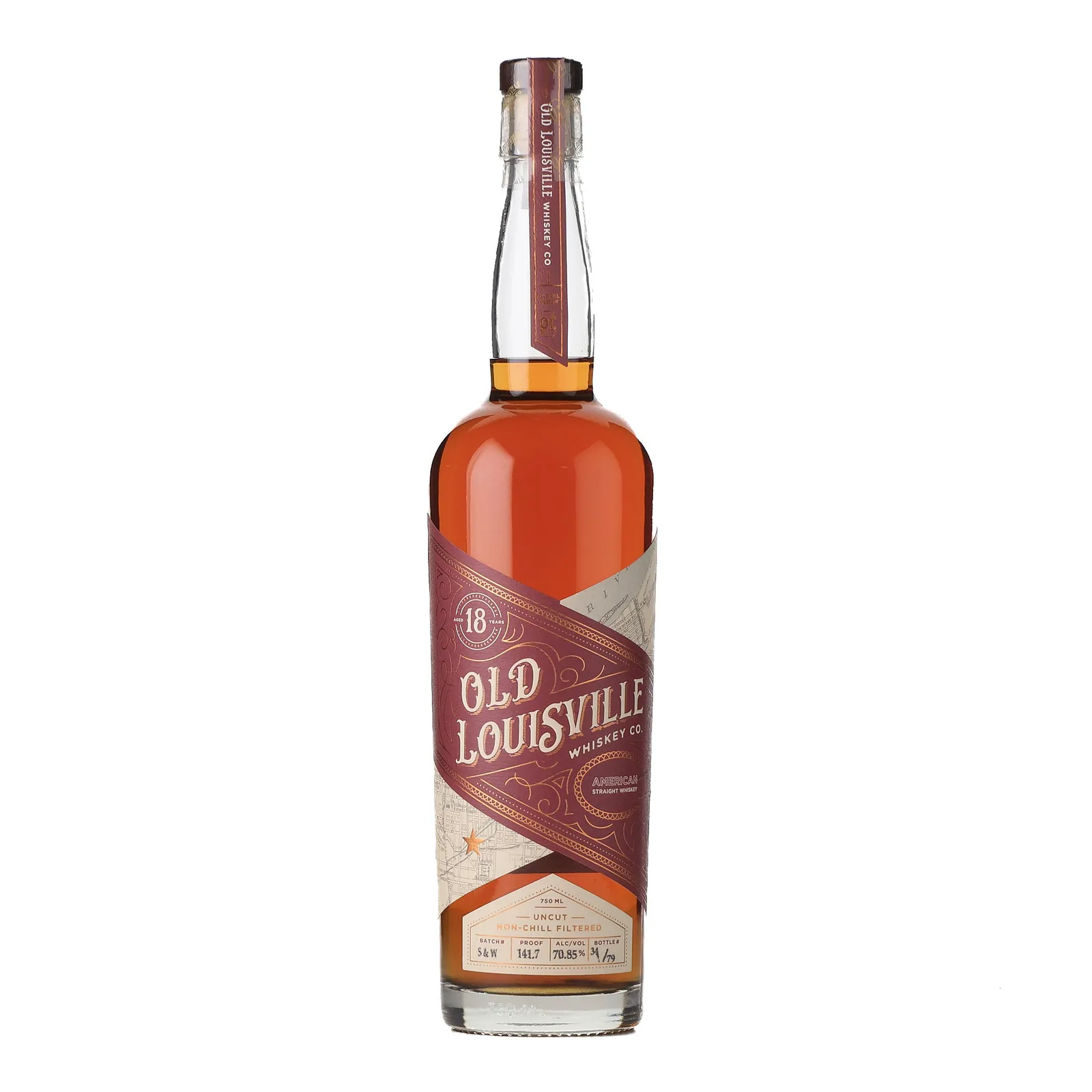 Old Louisville 18 Year Old, Batch No. S&W, Old Louisville Whiskey Co., 70.85% whisky bottle