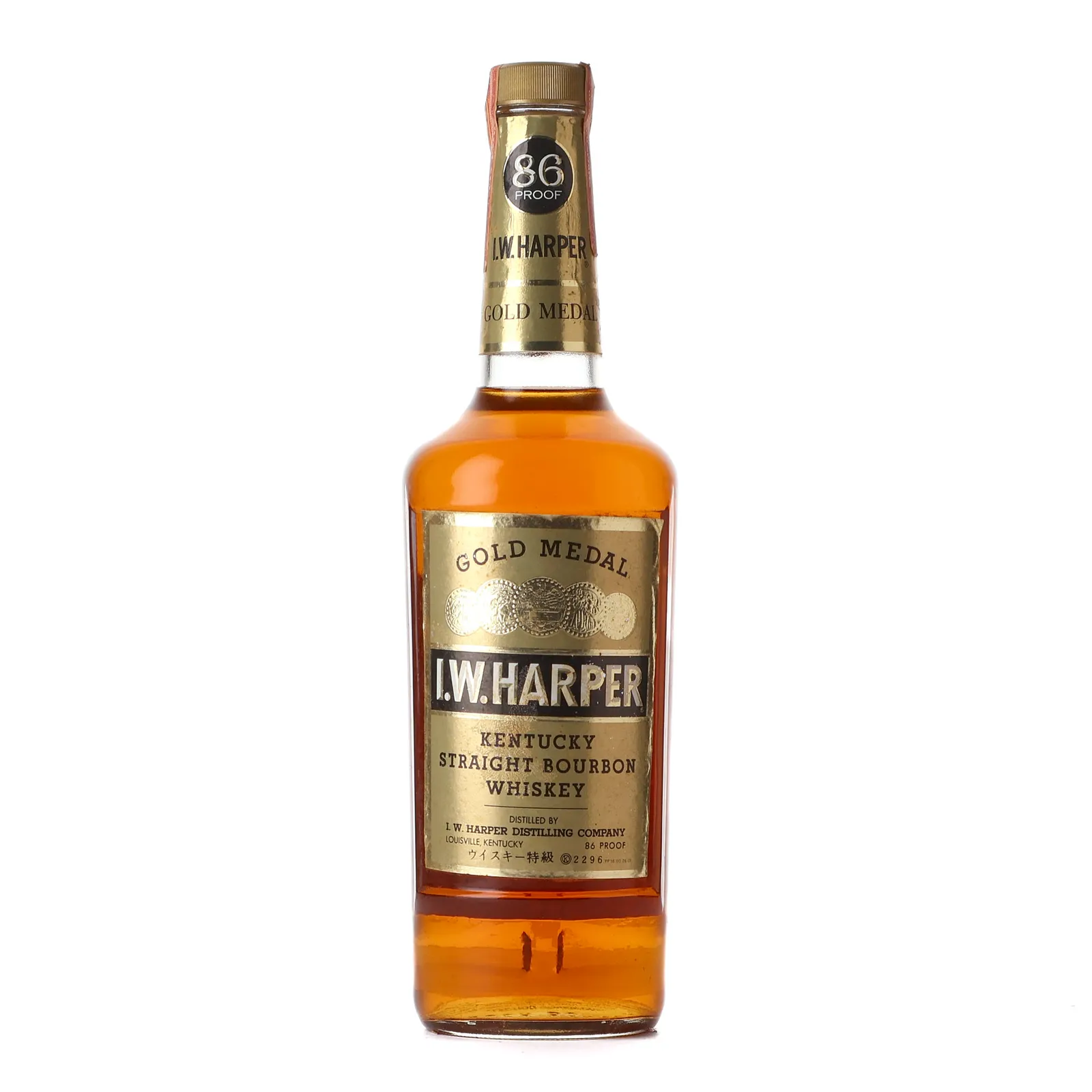 I.W. Harper Gold Medal Bourbon Whiskey, 86 Proof, 43% whisky bottle