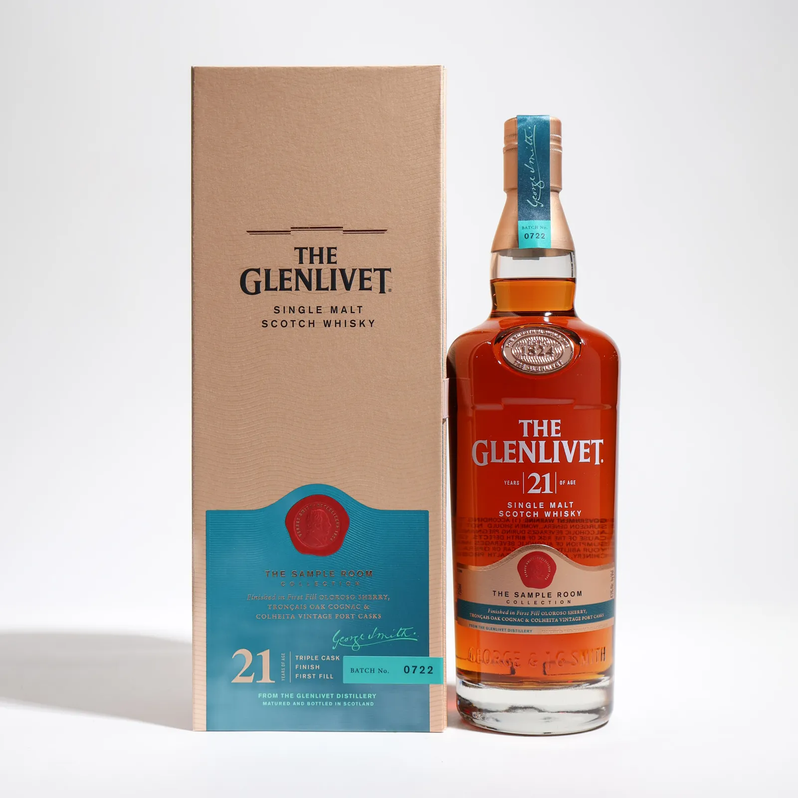Glenlivet The Sample Room Collection 21 Year Old, Sherry, Cognac & Port Cask, 2022, 43% whisky bottle