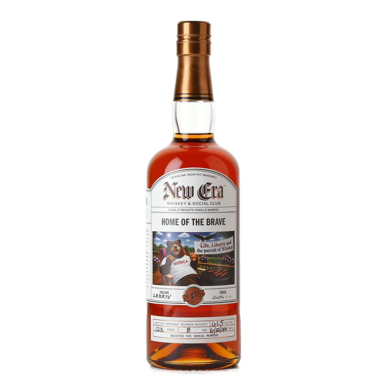 New Era Home of the Brave NorCal Members Private Barrel Selection 8 Year Old, 2026, 61.5% whisky bottle