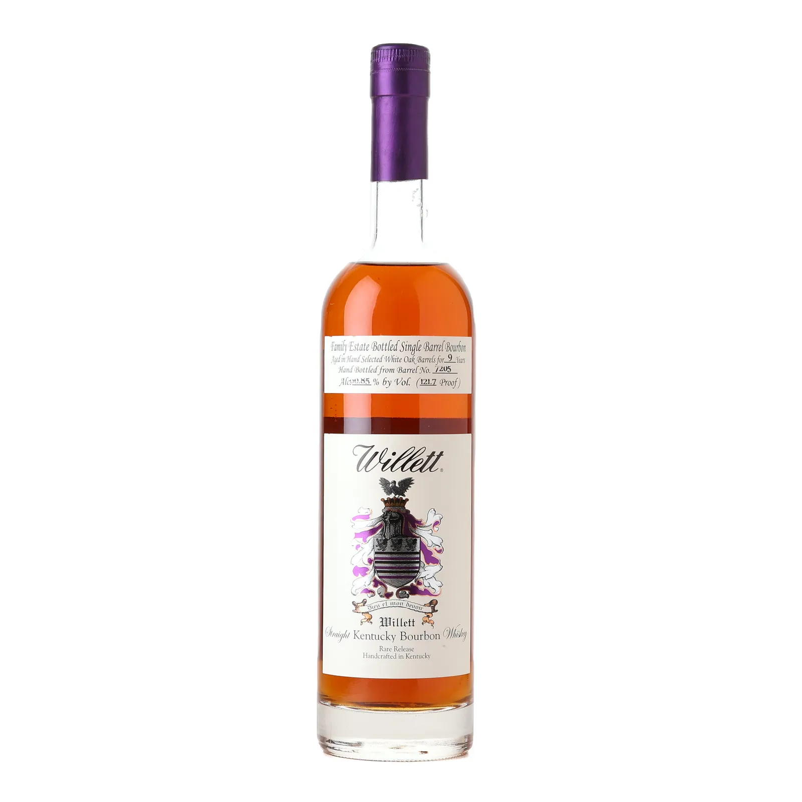 Willett Family Estate Single Barrel Bourbon 9 Year Old, White Oak Cask, Cask #7205, 60.85% whisky bottle