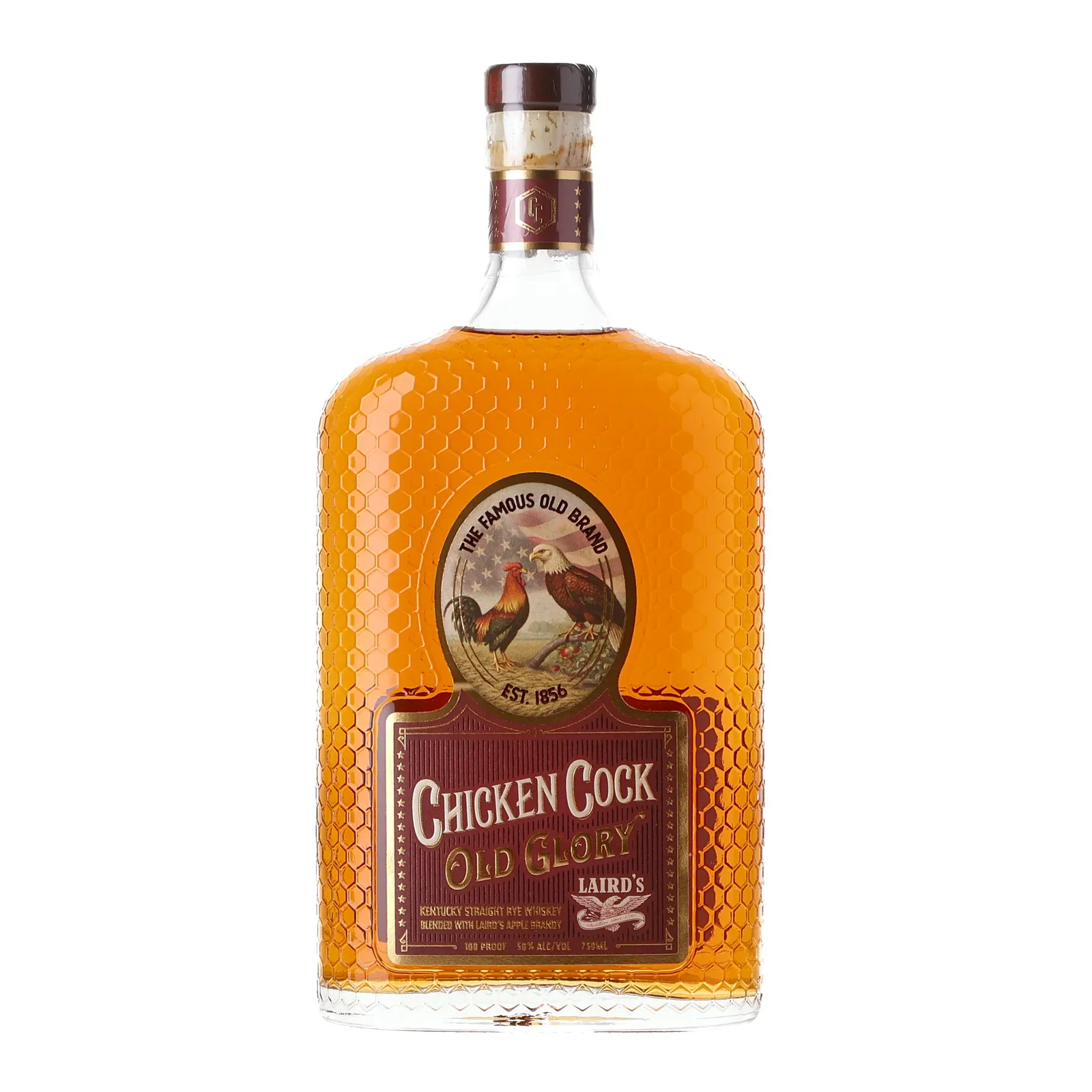 Chicken Cock Old Glory 4 Year Old, 50% whisky bottle