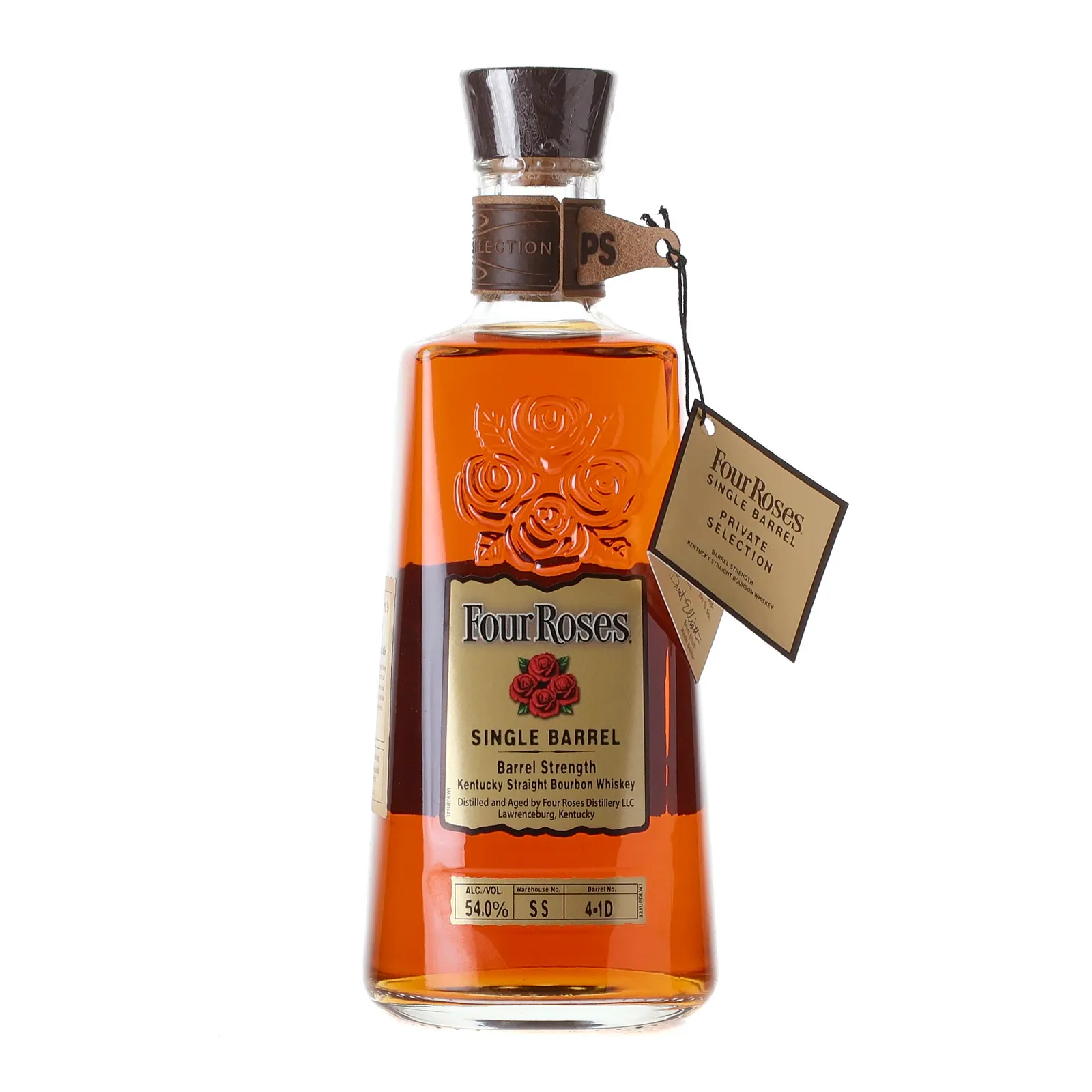 Four Roses Single Barrel Barrel Strength OBSO Private Selection 10 Year Old, Cask #4-1D, 2022, 54% whisky bottle