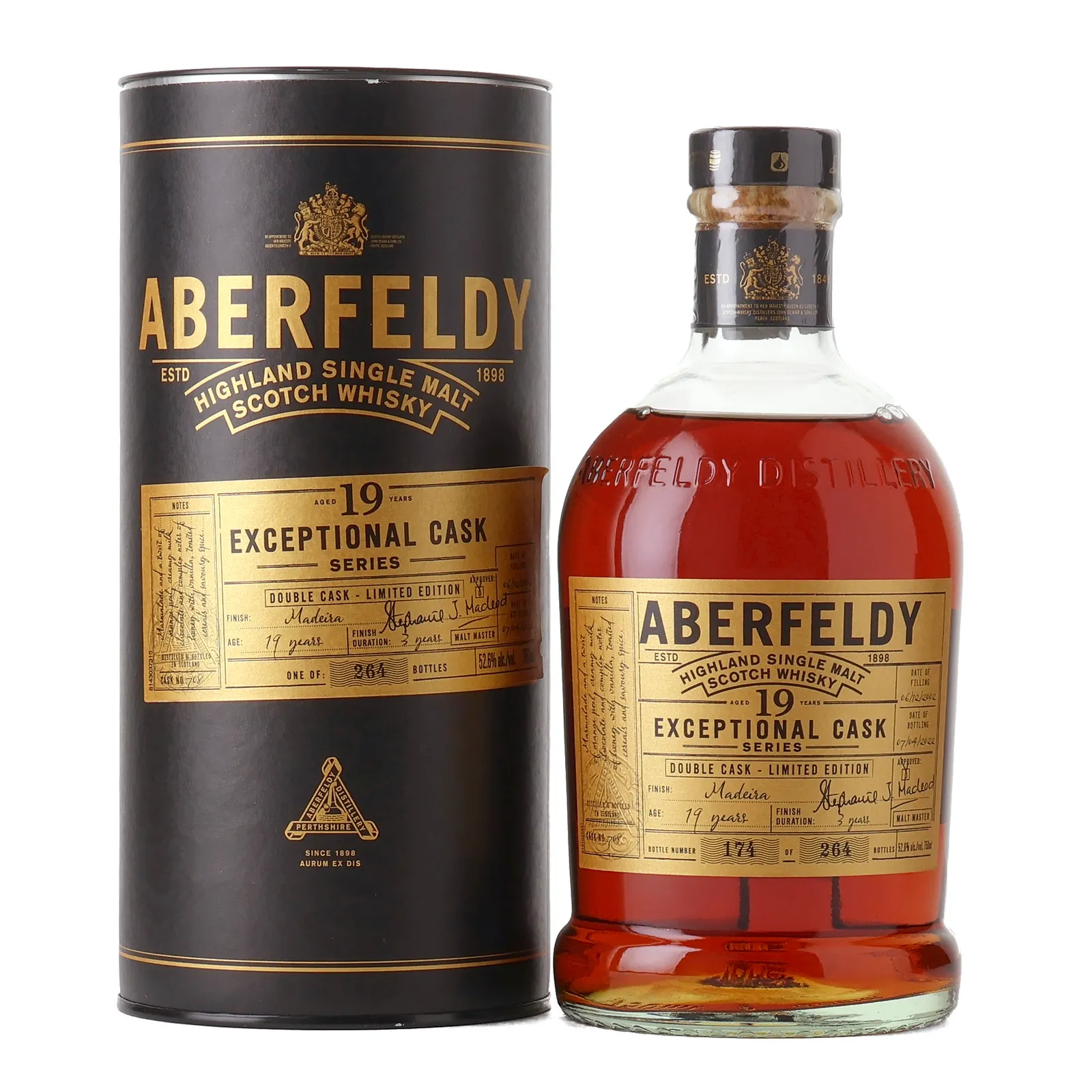 Aberfeldy Exceptional Cask Series 19 Year Old, Madeira Cask, Cask #708, 2022, 52.6% whisky bottle