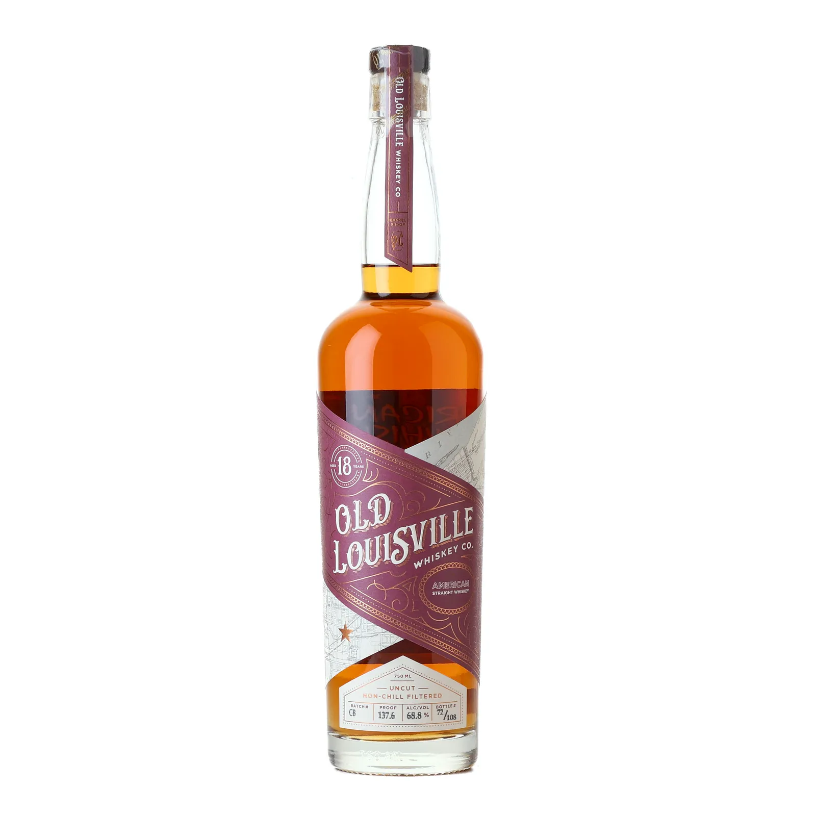 Old Louisville American Whiskey Tango 18 Year Old, Batch No. CB, Old Louisville Whiskey Co., 68.8% whisky bottle