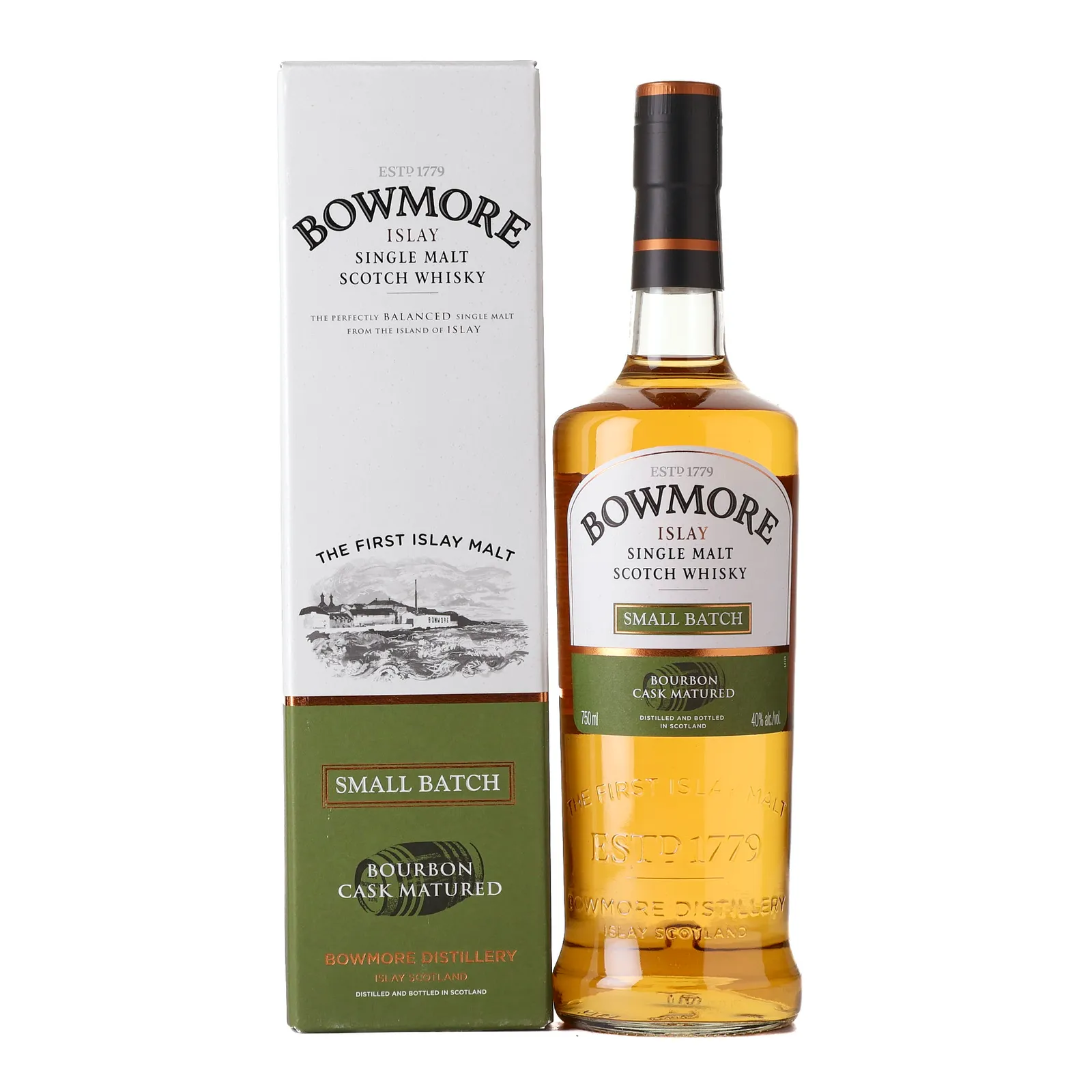 Bowmore Small Batch, Bourbon Cask, 40% whisky bottle