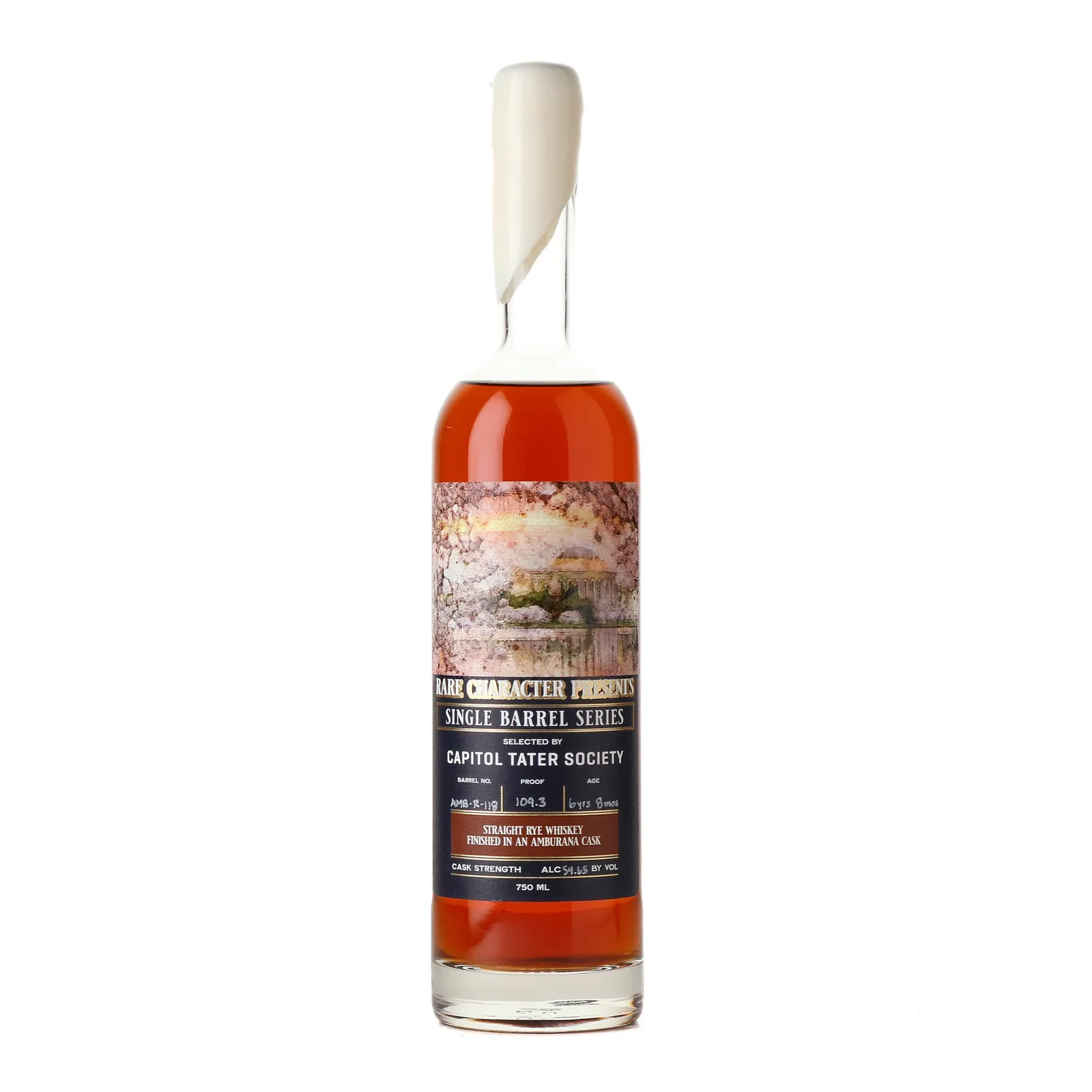Rare Character Single Barrel Series Straight Rye Amburana Cask Finish 6 Year Old, Amburana Cask, Cask #AMB-R-118, Rare Character, 54.65% whisky bottle