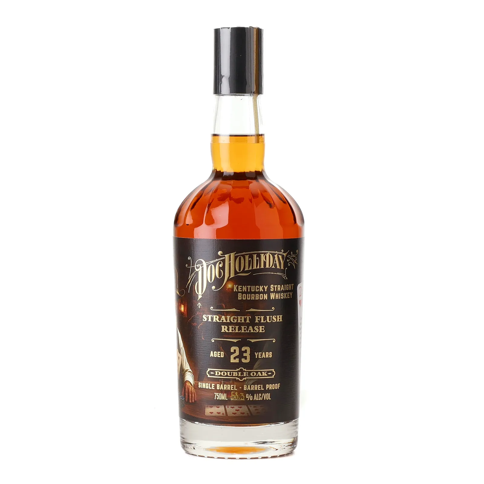 Doc Holliday Straight Flush Release 23 Year Old, Double Oak Cask, 2003, 58.3% whisky bottle