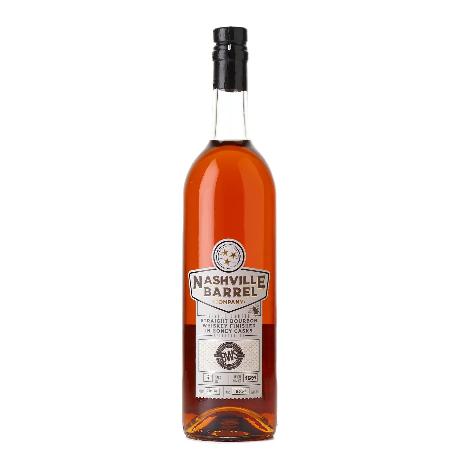Nashville Barrel Company Honey Cask Finish Single Barrel 7 Year Old, Cask #1597, 59.37% whisky bottle