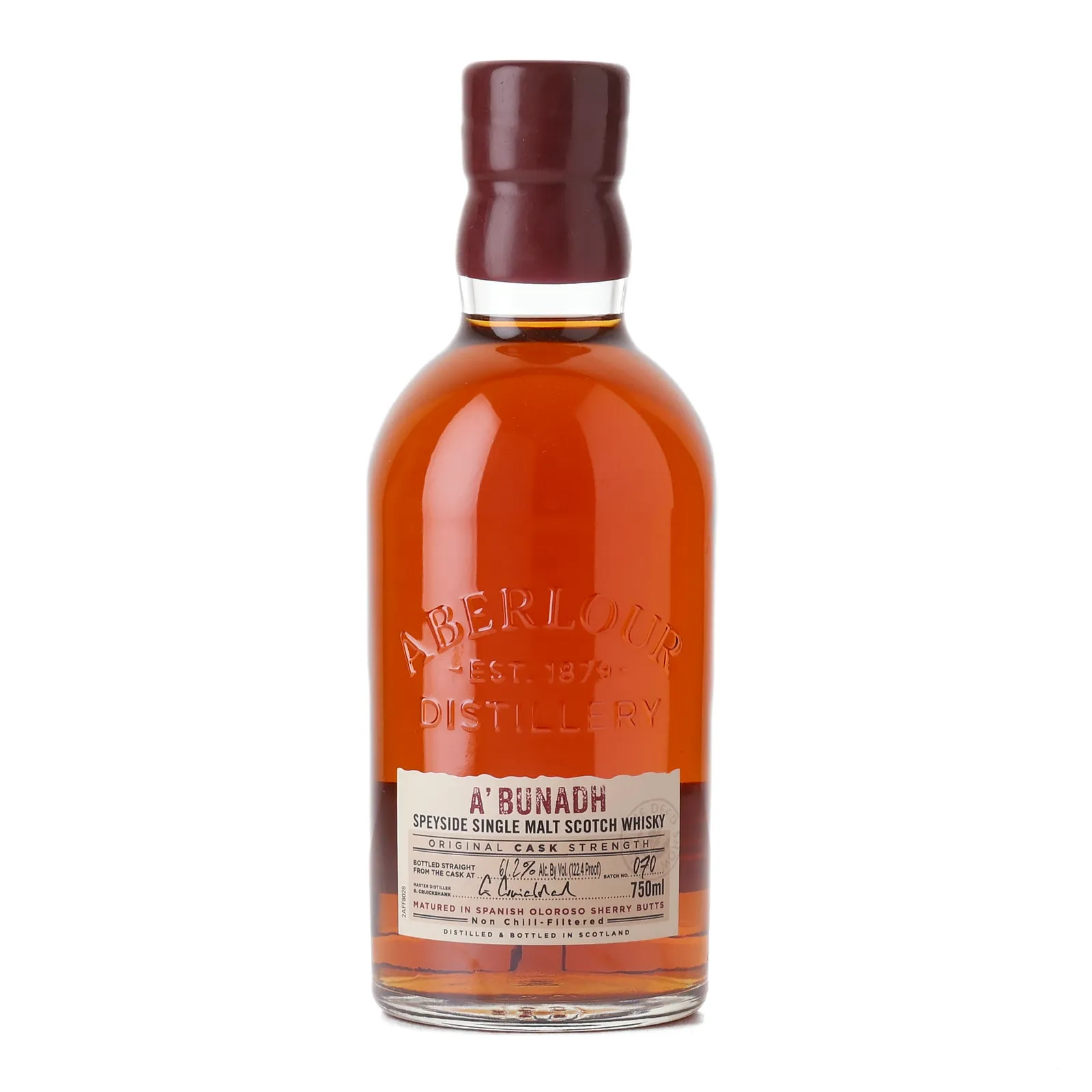 Aberlour A'bunadh, Sherry Cask, Batch No. 070, 2021, 61.2% whisky bottle