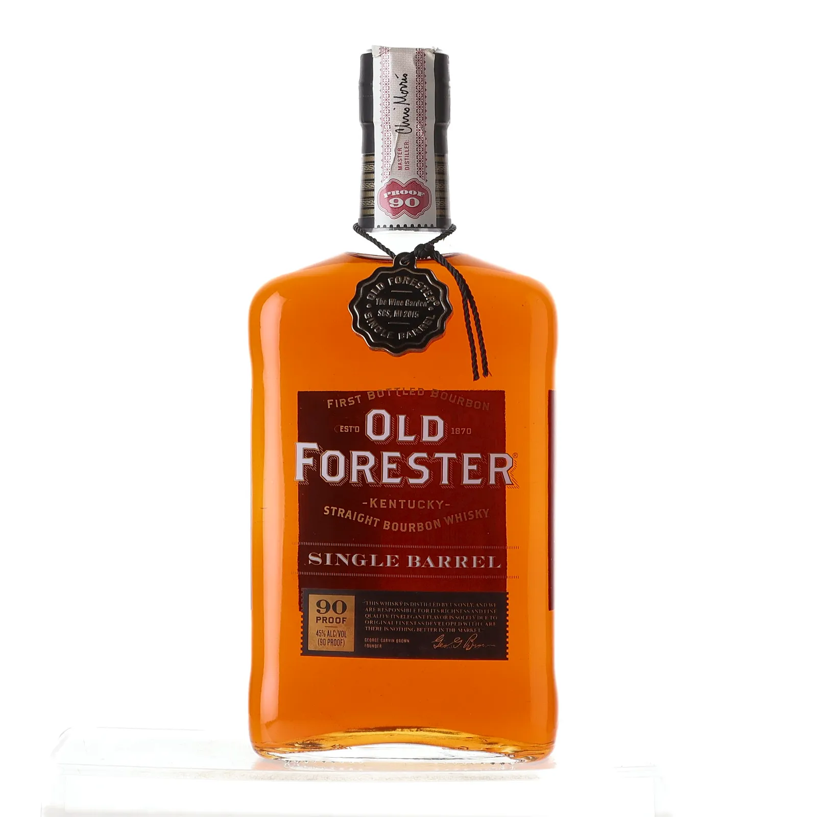 Old Forester Single Barrel The Wine Garden Private Barrel Selection, 2015, 45% whisky bottle