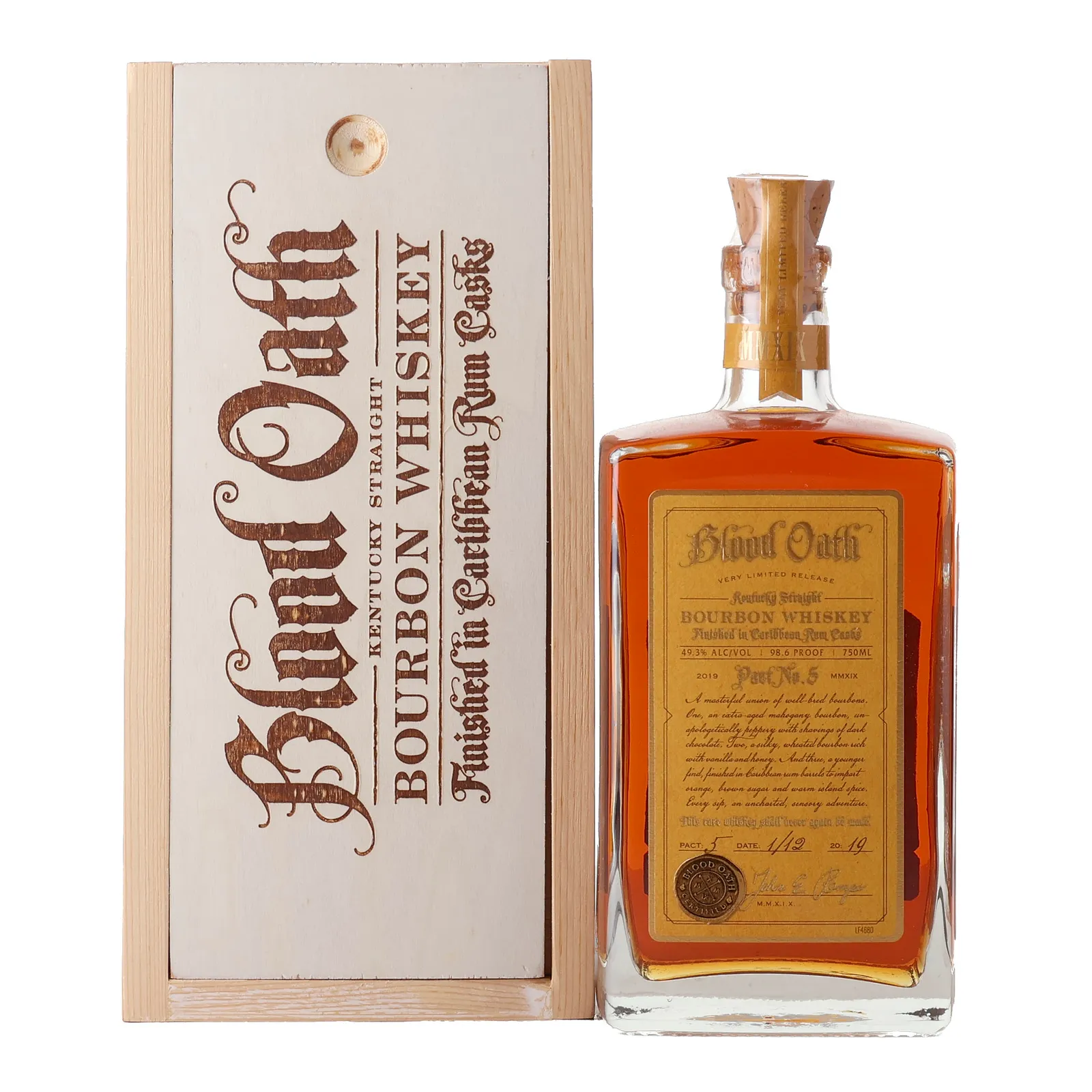 Blood Oath, Rum Cask, Pact No. 5, 2019, 49.3% whisky bottle