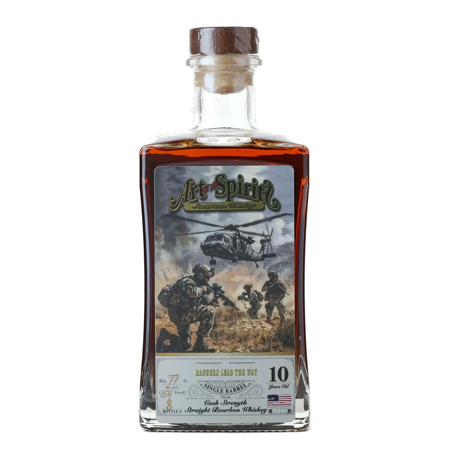 Art of the Spirits Rangers Lead the Way Private Barrel Selection 10 Year Old, Bourbon Cask, 77% whisky bottle