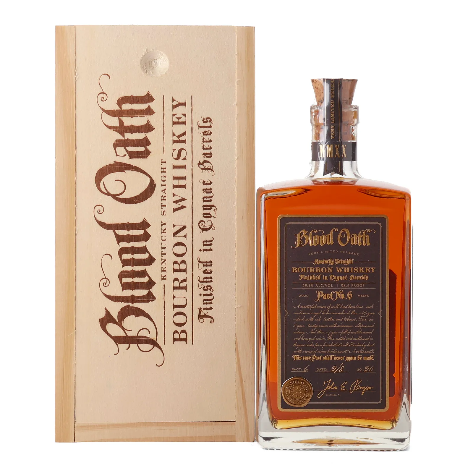 Blood Oath Pact No. 6, Cognac Cask, 2020, 49.3% whisky bottle