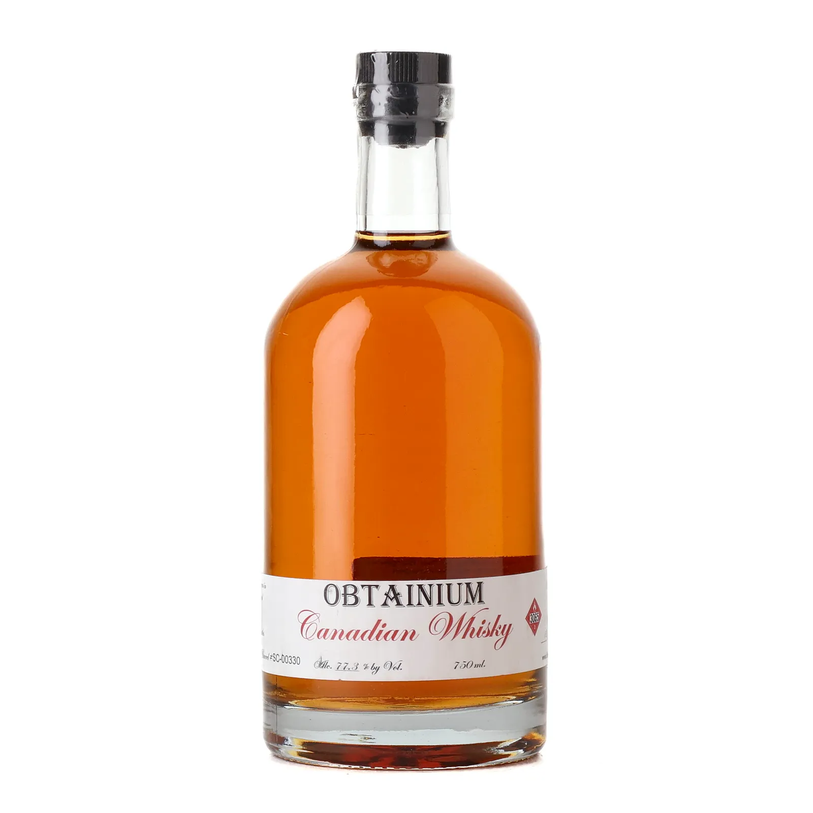 Obtainium Canadian Whisky 26 Year Old, Oak Cask, Cask #SC-00330, 1995, Cat's Eye Distillery, 77.3% whisky bottle