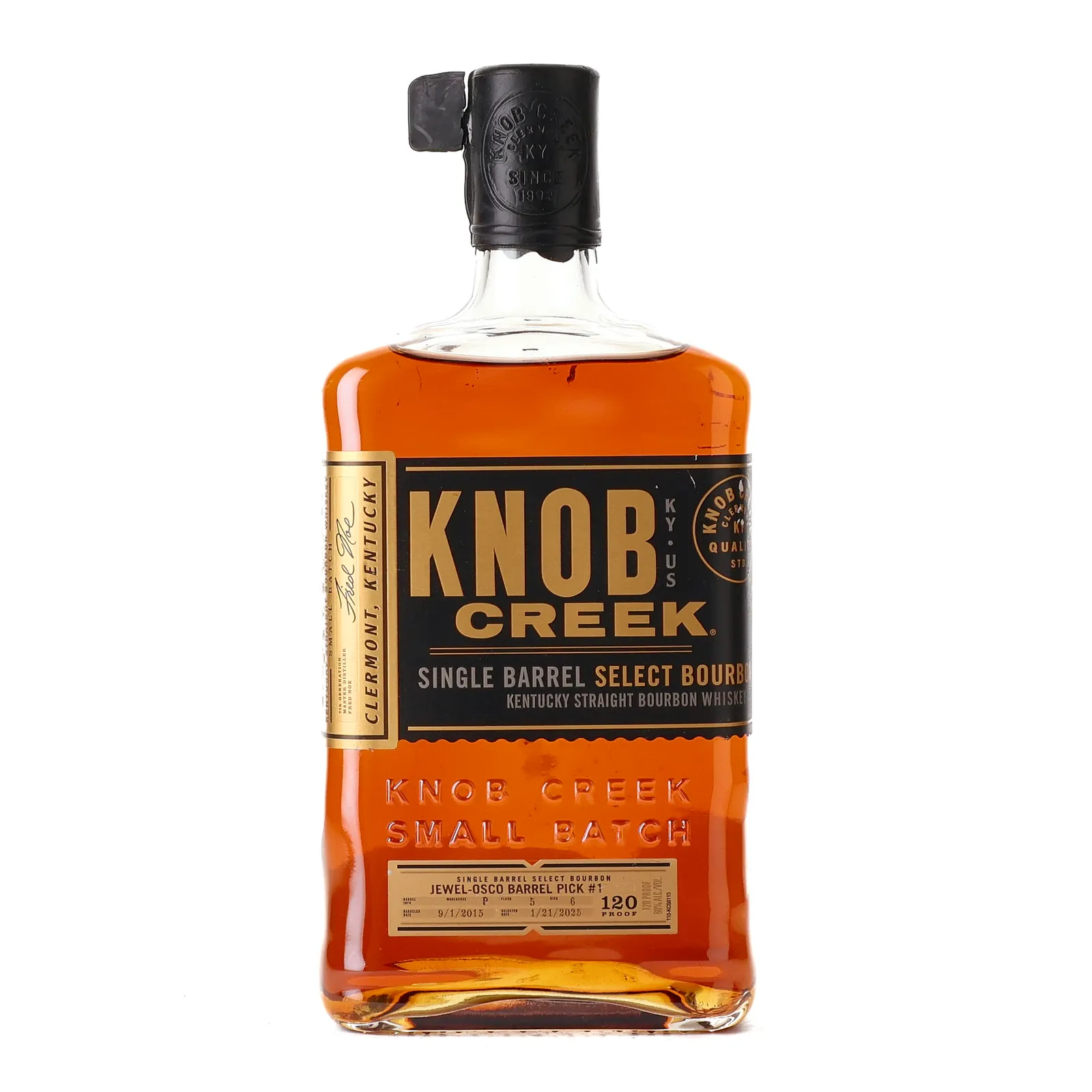 Knob Creek Single Barrel Select Bourbon 'Jewel-Osco' 9 Year Old, Bourbon Cask, 2025, 60% whisky bottle
