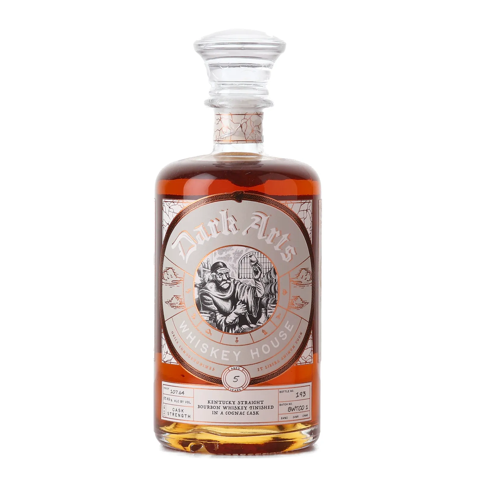 Dark Arts Kentucky Straight Bourbon Whiskey Finished in a Cognac Cask 'The Bourbon Swami' Private Barrel Selection 5 Year Old, Cognac Cask, BWTC01, 53.82% whisky bottle
