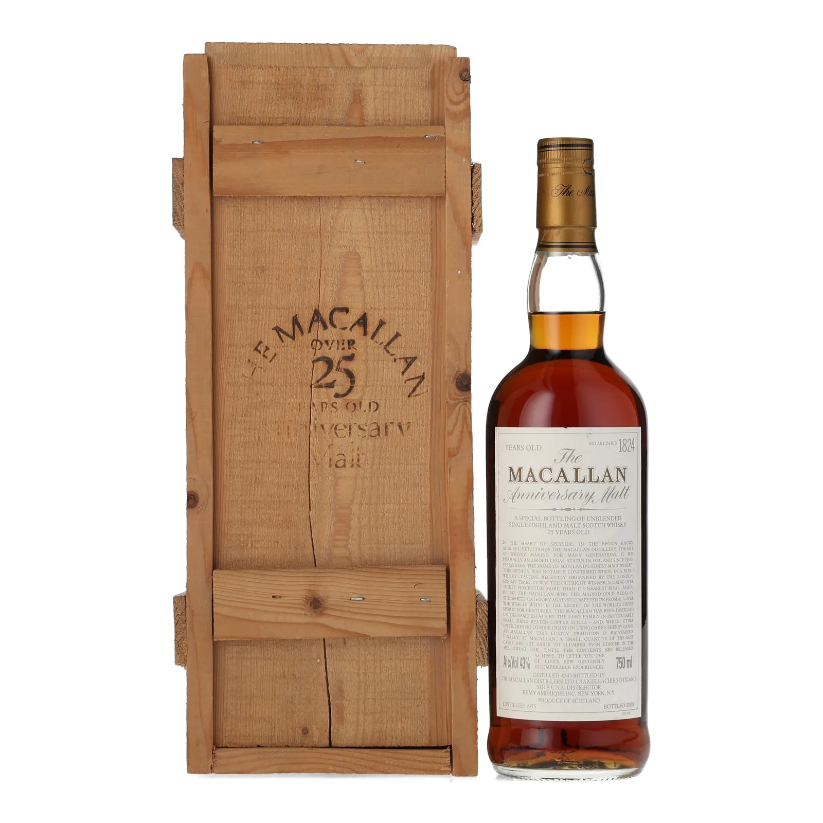 Macallan Anniversary Malt 25 Year Old, Sherry Cask, 2000, 43%, 75cl whisky bottle