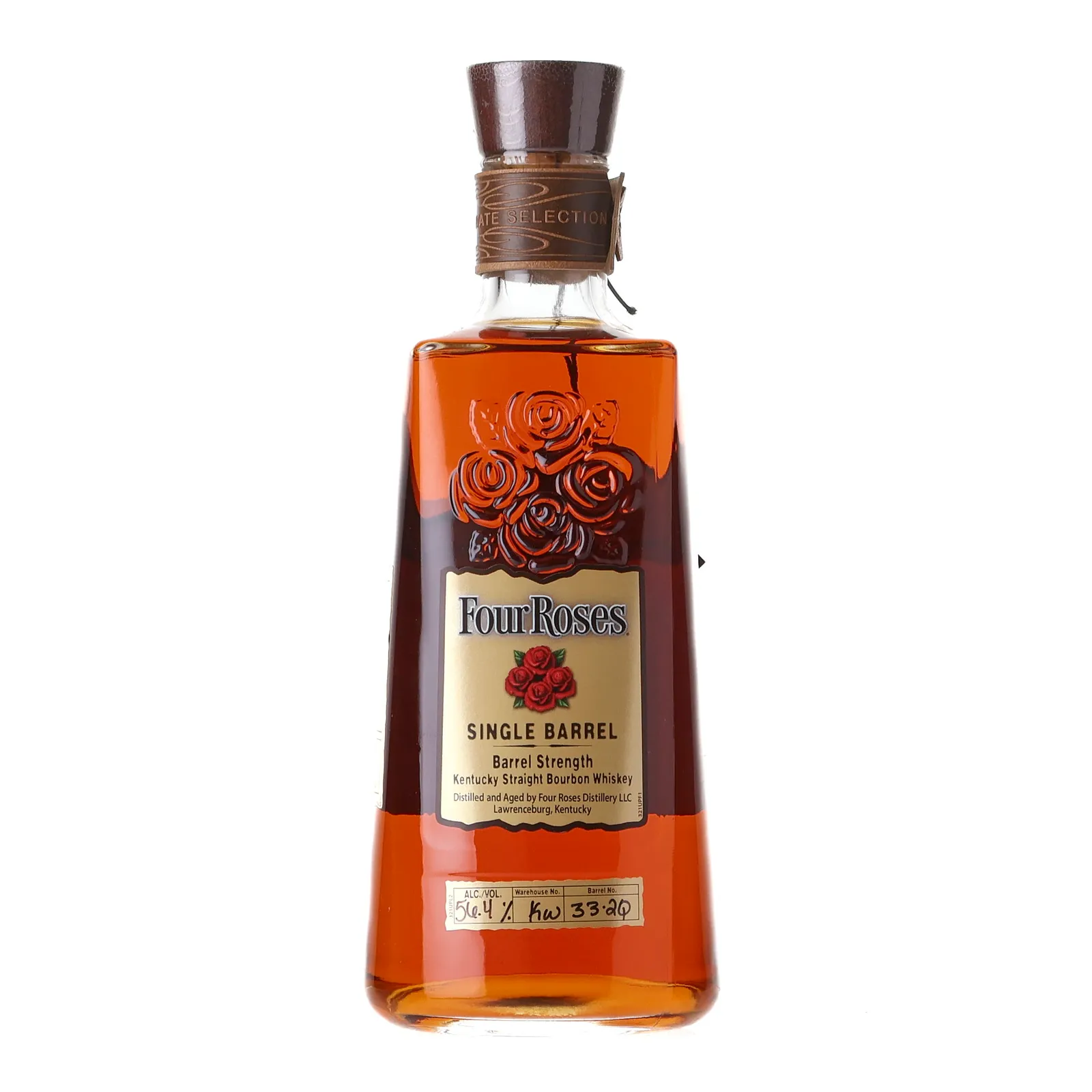 Four Roses Barrel Strength OESK 10 Year Old, New Charred Oak Cask, Cask #33-2Q, Batch No. KW 33-2Q (Tier 2), 56.4% whisky bottle