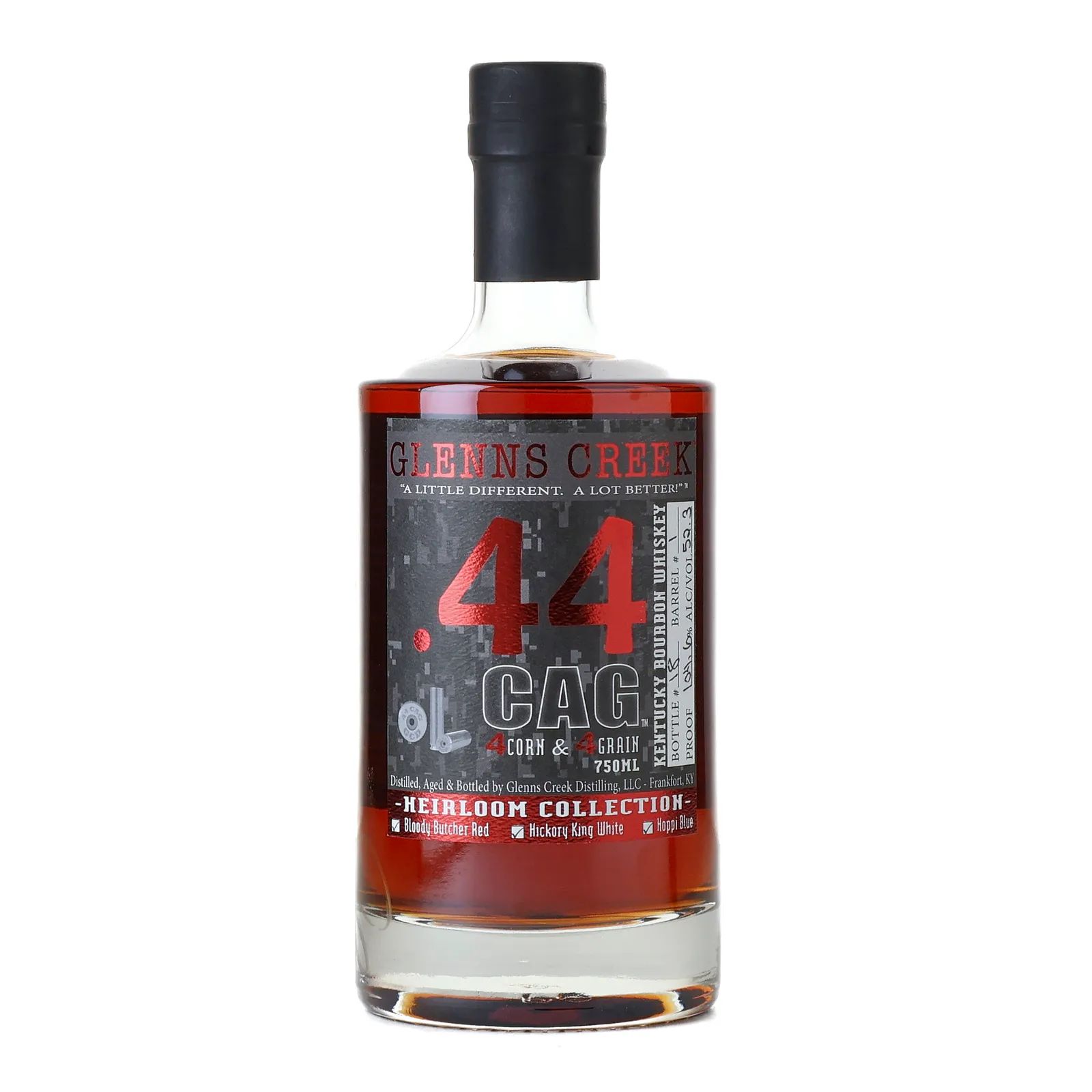 Glenns Creek .44 CAG Heirloom Collection 4 Year Old, Bourbon Cask, Cask #1, 52.3% whisky bottle
