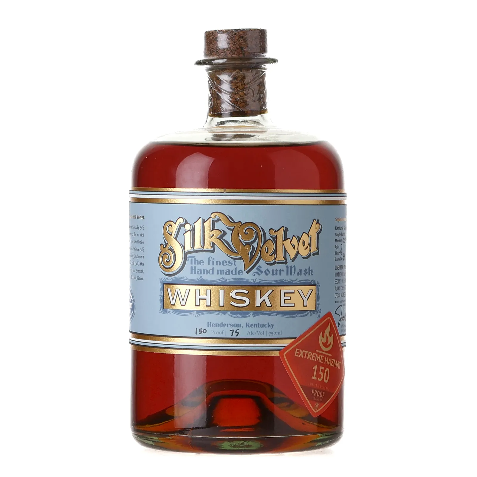 Silk Velvet Sour Mash Whiskey 7 Year Old, 75% whisky bottle