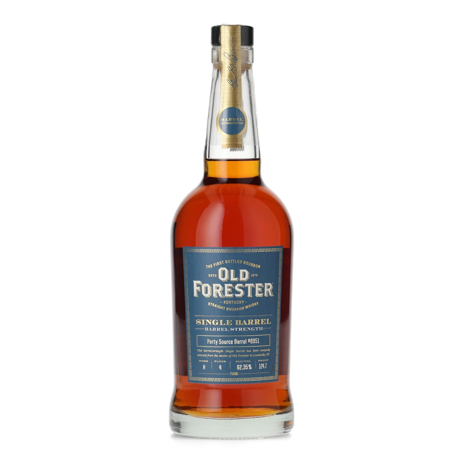Old Forester Single Barrel Barrel Strength, New Charred Oak Cask, Cask #6951, 62.35% whisky bottle