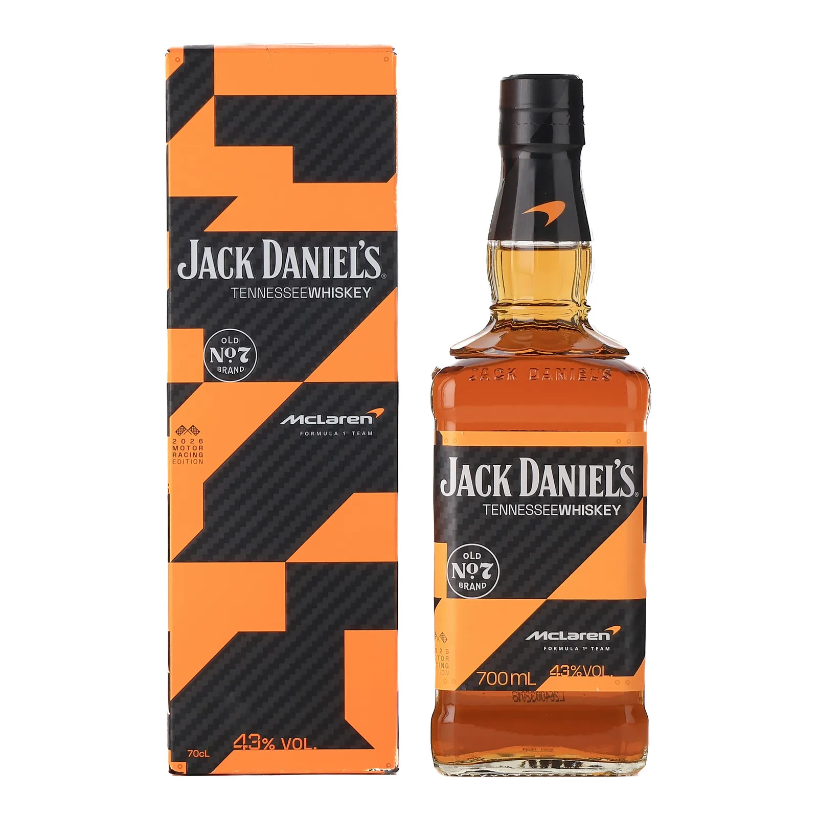 Jack Daniel's Old No. 7 For McLaren F1 Team 2026 Edition, New Charred American Oak Cask, 2026, 43% whisky bottle