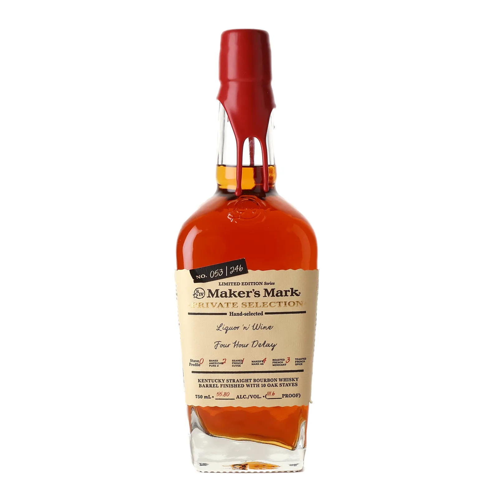 Maker's Mark Private Selection Liquor 'n' Wine Four Hour Delay, Oak Cask, 55.8% whisky bottle