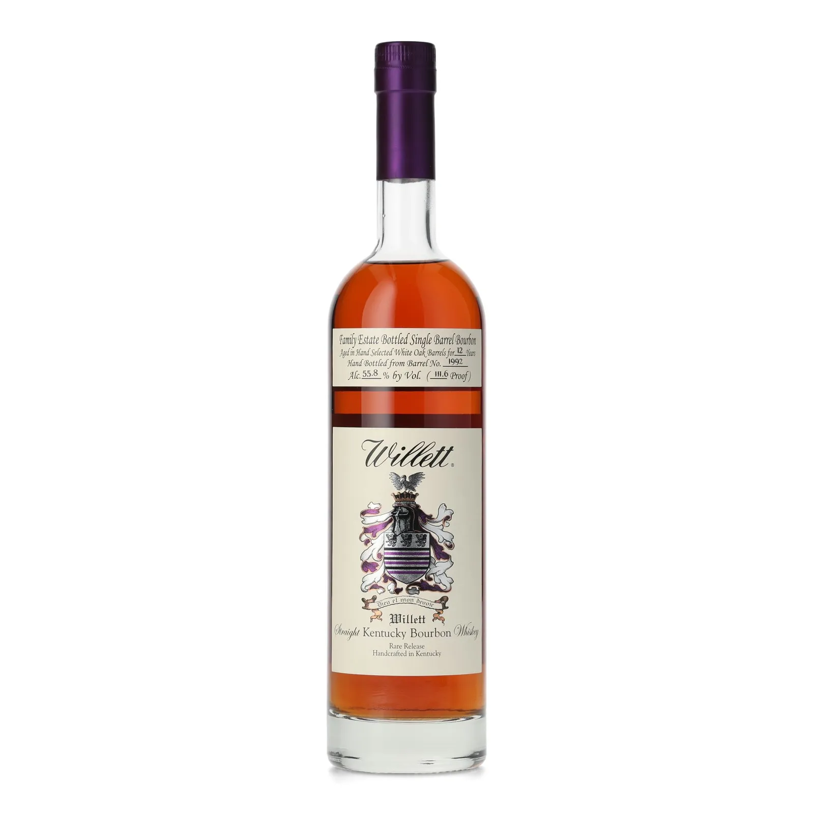 Willett Family Estate Single Barrel 12 Year Old, New American Oak Cask, Cask #1992, 2025, 55.8% whisky bottle